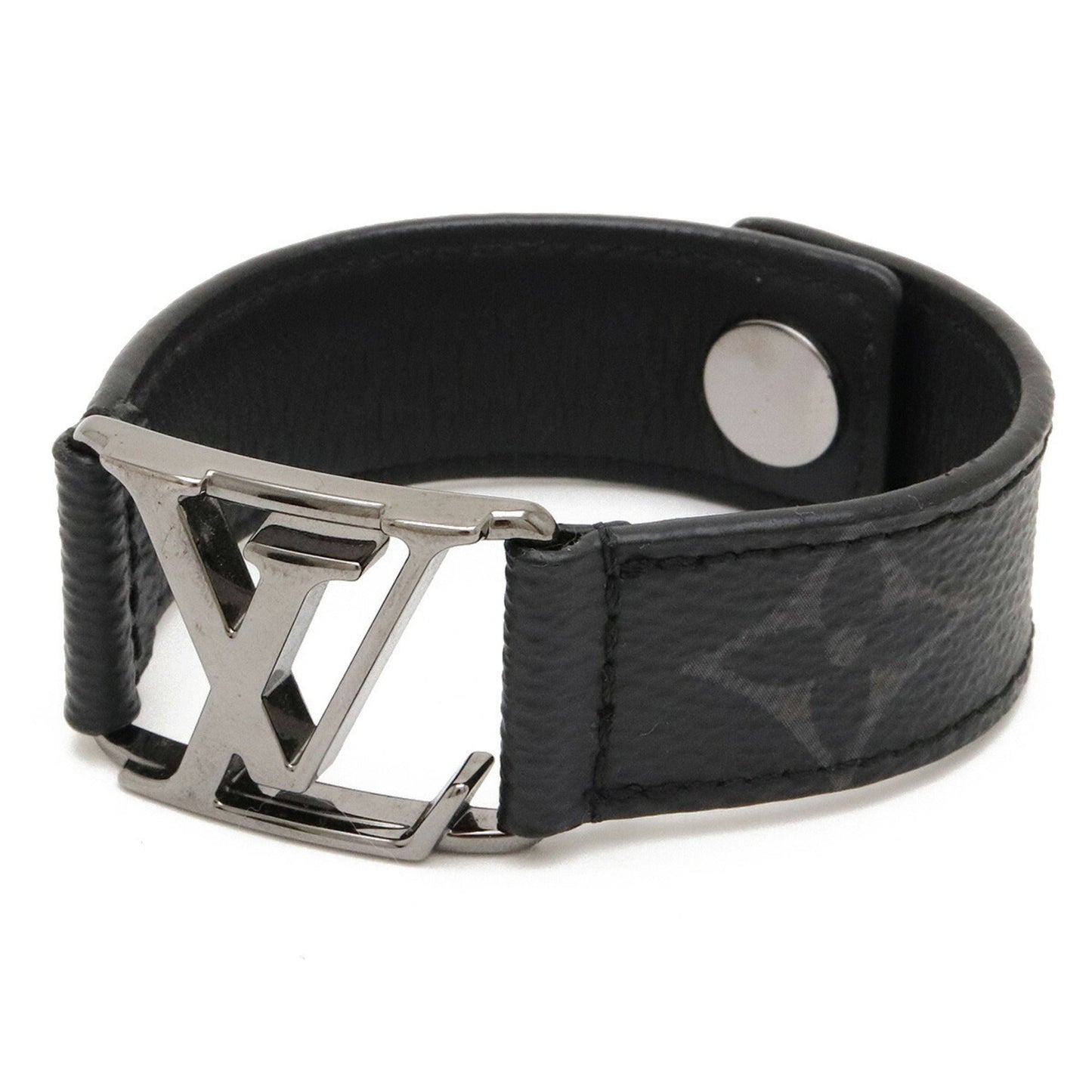LOUIS VUITTON Monogram Eclipse Bracelet Hockenheim Black #19 M6295E M8151E