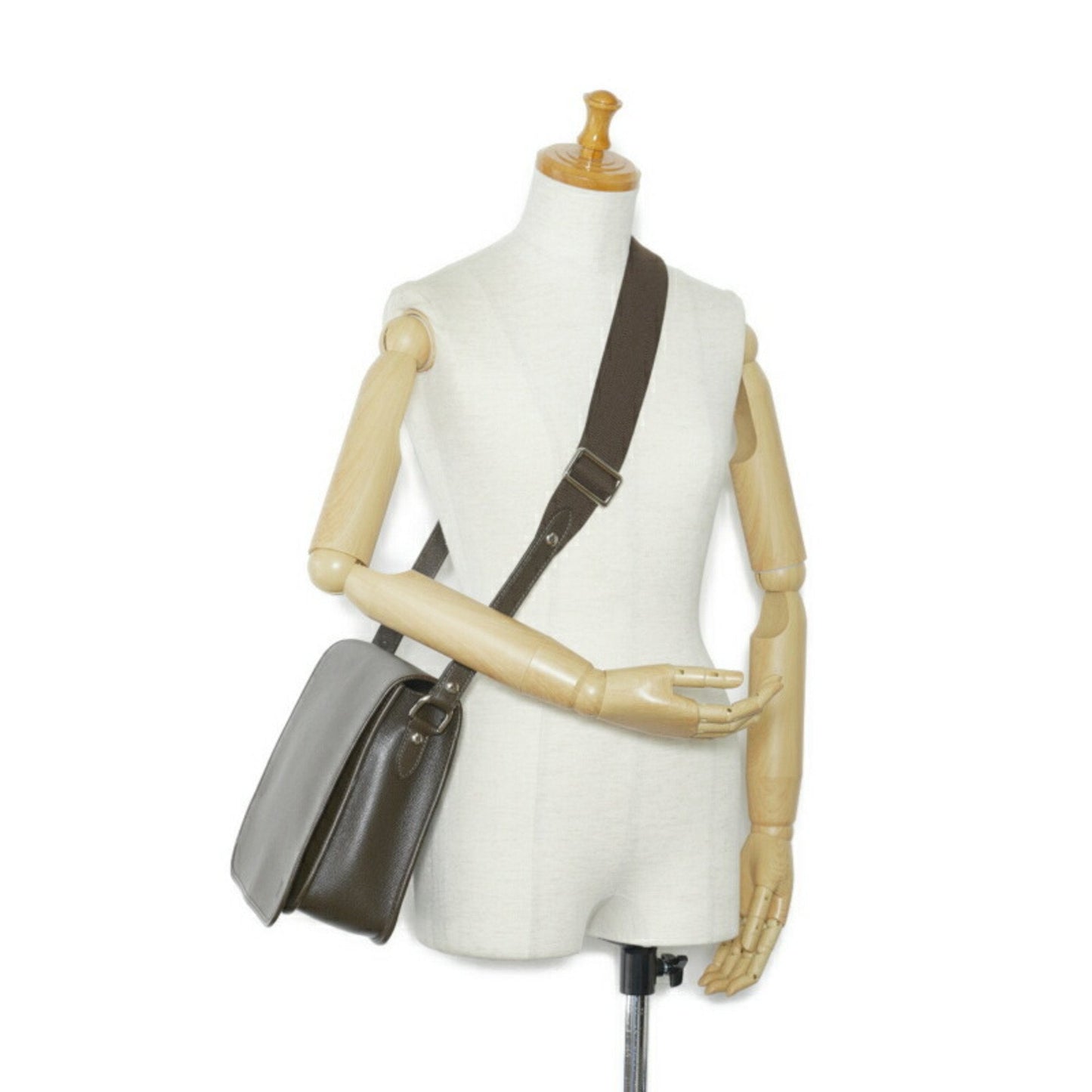 LOUIS VUITTON Taiga Roman PM Shoulder Bag M32778 Grizzly Brown Leather Women's