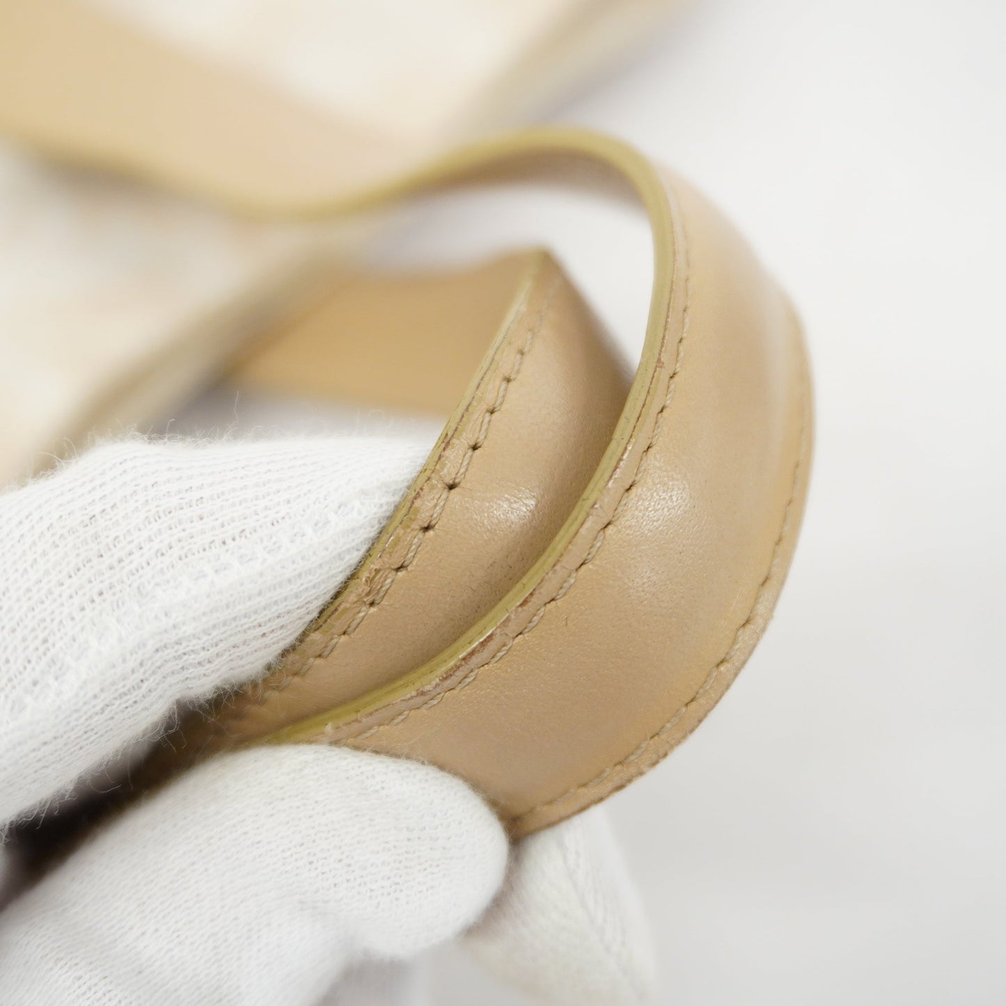 ChanelAuth  New Travel Line Women's Leather,Nylon Tote Bag Beige