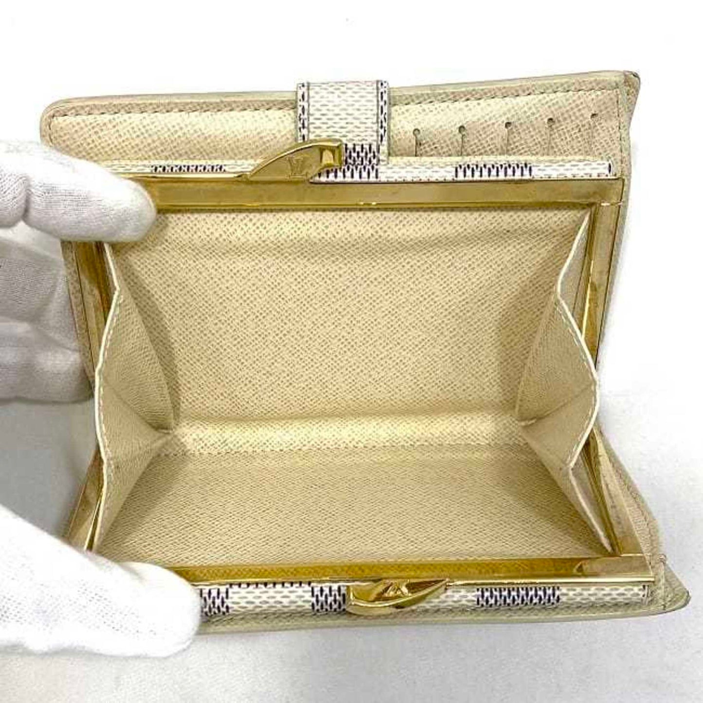 LOUIS VUITTON Wallet Portefeuille Viennois Gray White Damier Azur N61676 Bifold Canvas GP MI3047  Folding Gamaguchi