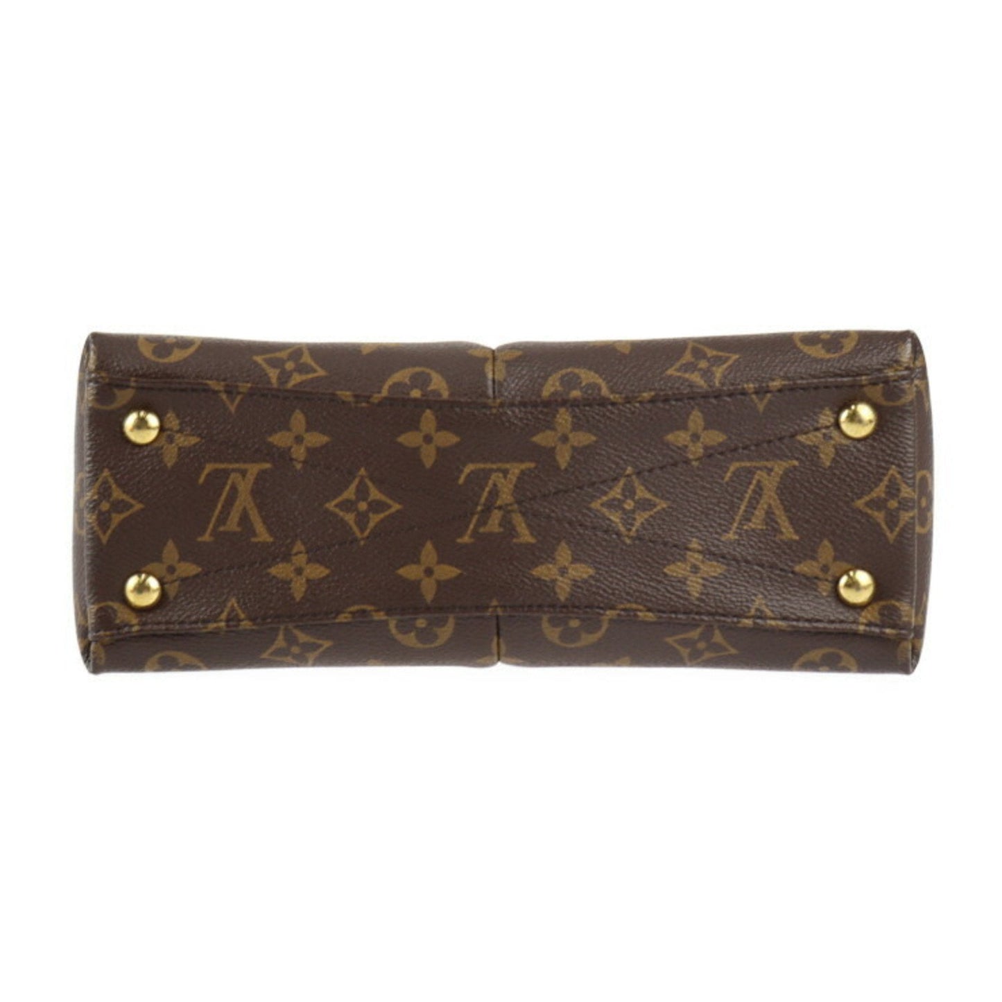 LOUIS VUITTON V tote BB handbag M43976 monogram canvas leather brown black gold metal fittings 2WAY shoulder bag