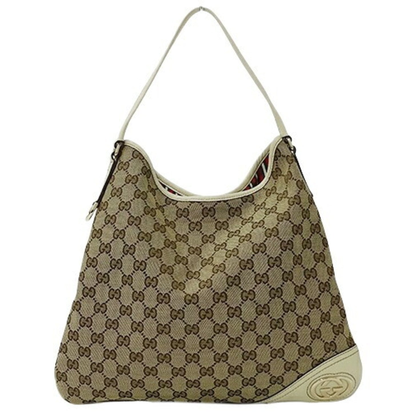 Gucci Beige White Gg Canvas Shoulder Bag ()