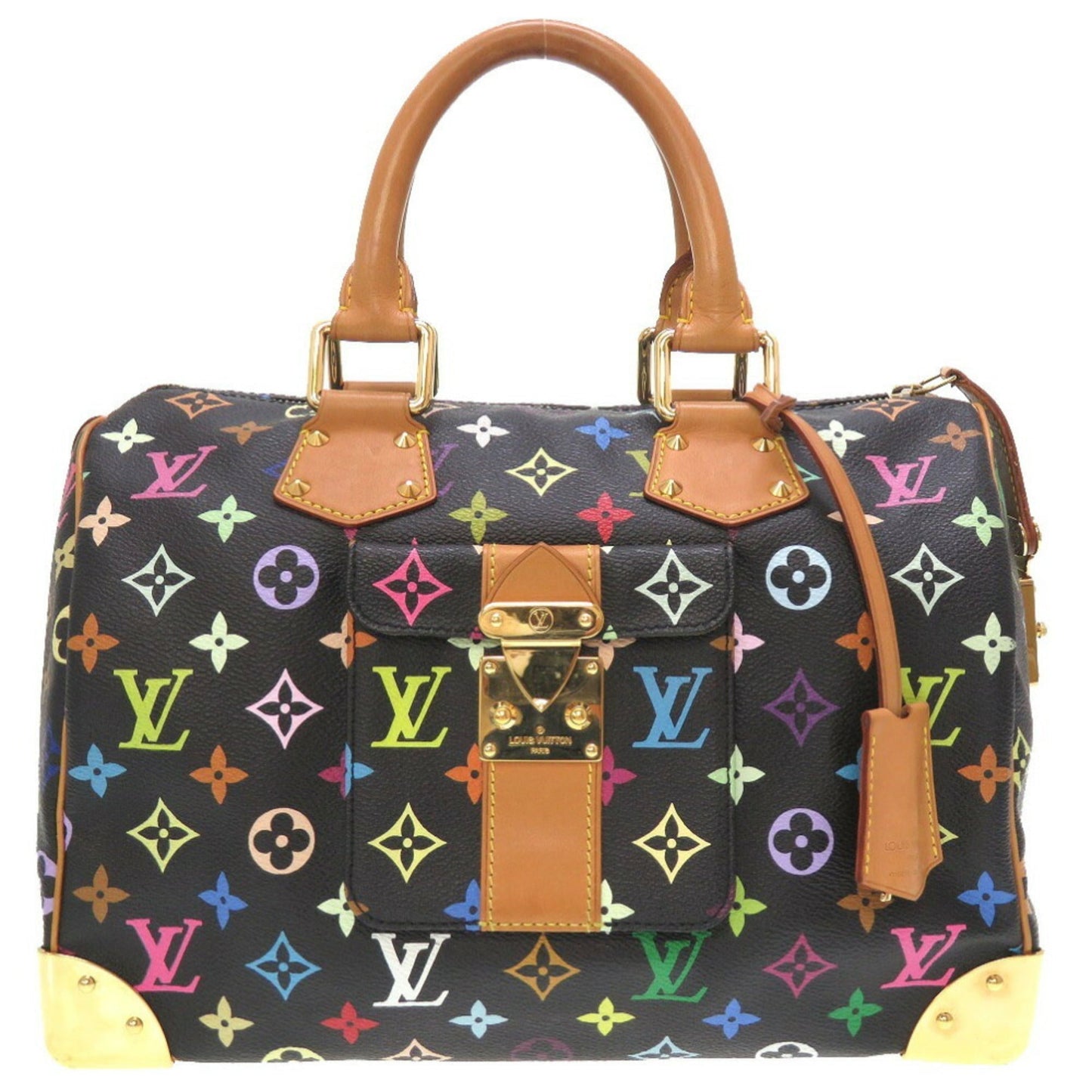 LOUIS VUITTON Monogram Multicolor Speedy 30 Noir M92642 Handbag