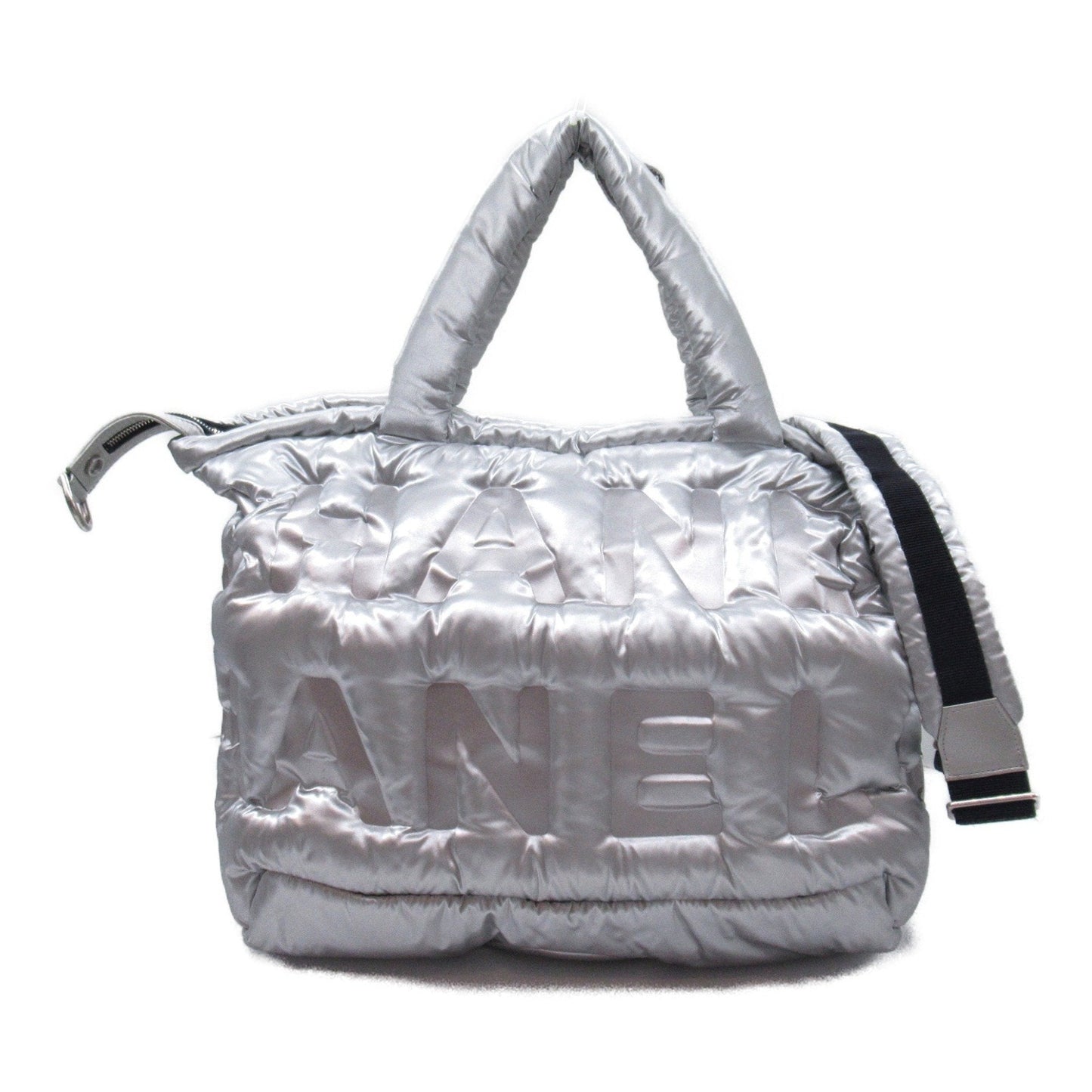 CHANEL Doudoune Coconage Shoulder Bag Nylon Women's Silver