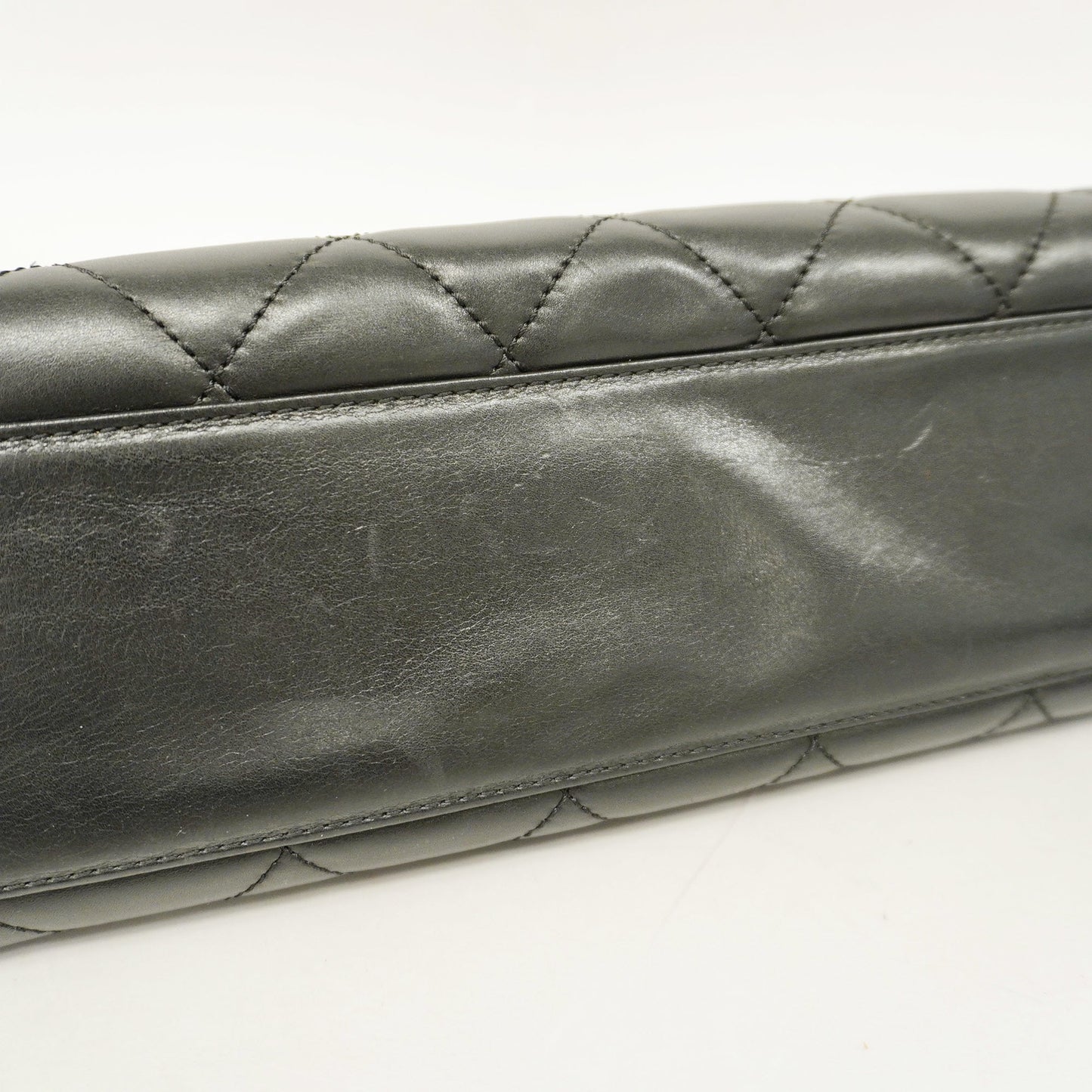 ChanelAuth  Matelasse Chain Shoulder Women's Leather Tote Bag Black