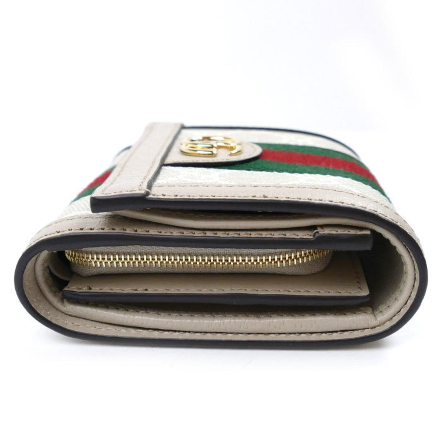 Gucci Beige White Gg Supreme Canvas Leather Wallet (Bi-Fold)