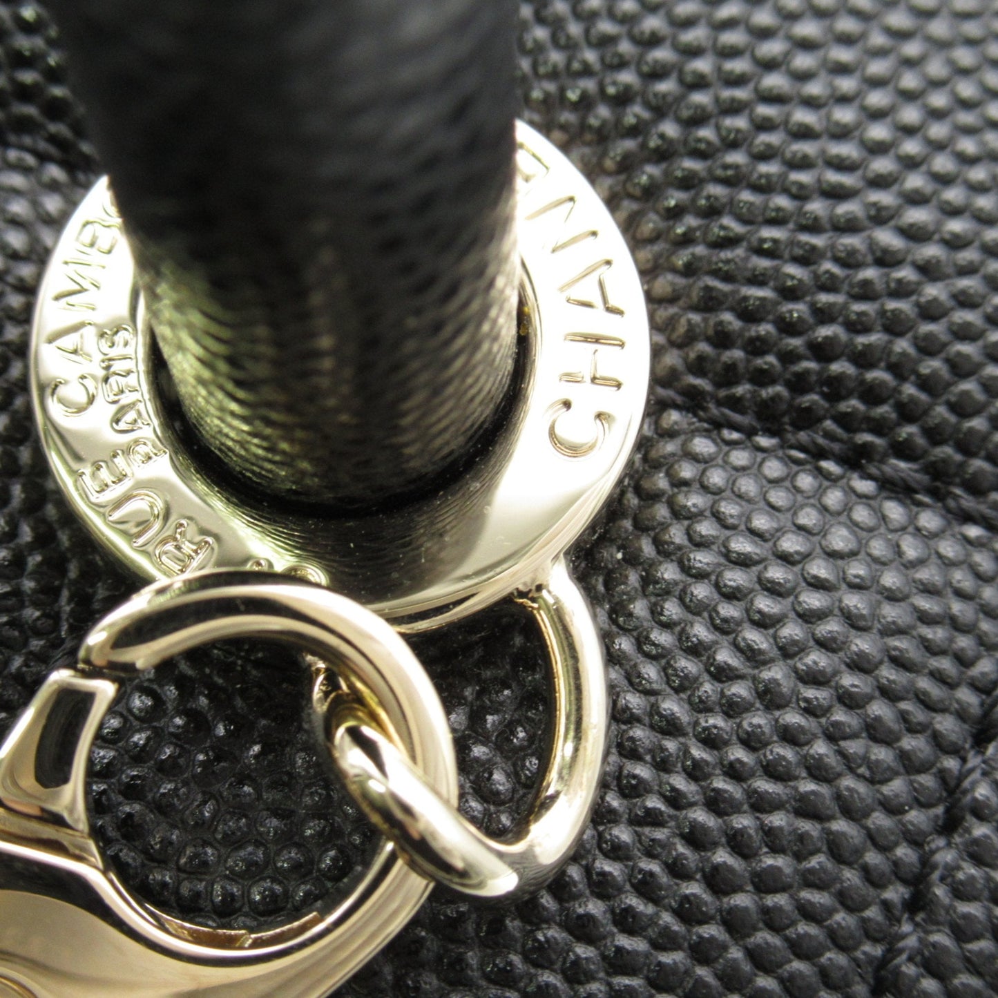 CHANEL Vanity ChainShoulder Bag Black Caviar Skin (Grained Calf)