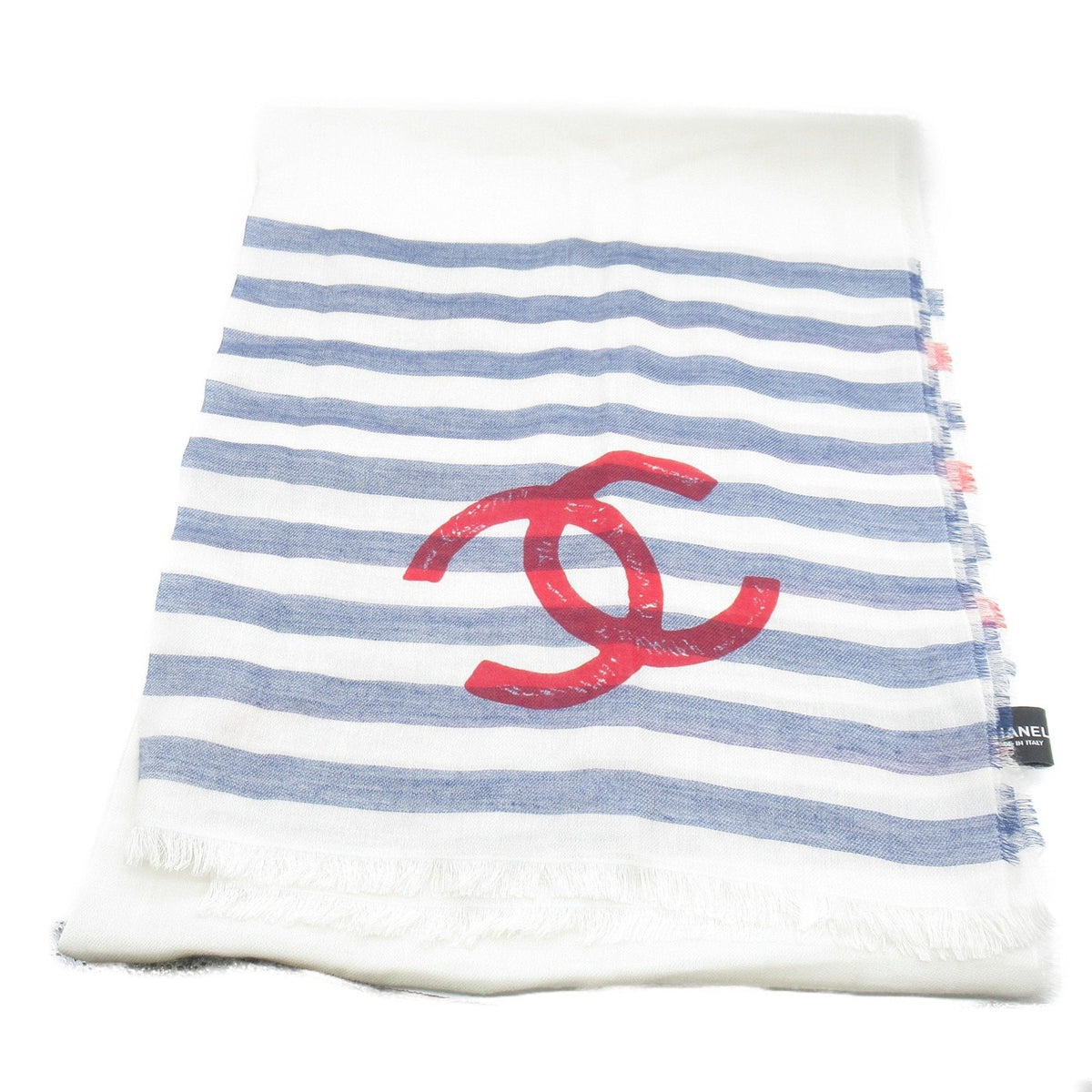 CHANEL Scarf Cashmere Silk Modal Women's White