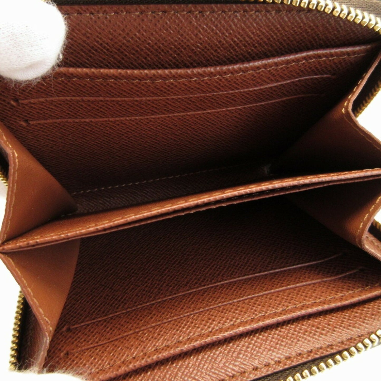 LOUIS VUITTON Monogram M60067 Zippy Coin Purse Brown Case Card Wallet 0066