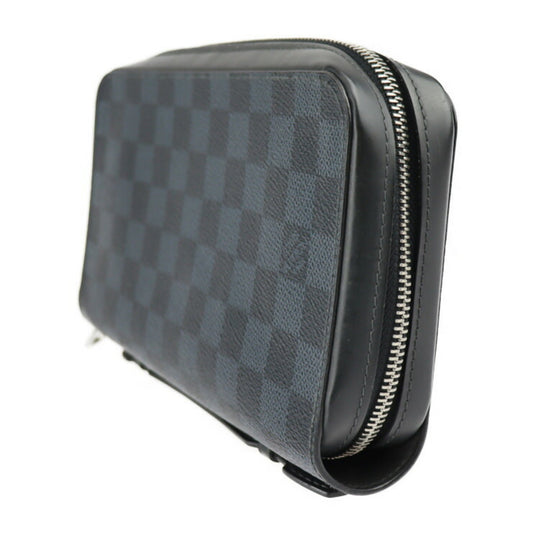 LOUIS VUITTON Zippy XL Damier Ecobalt Long Wallet N41590 PVC Leather Navy Silver Hardware Round Zipper Travel Case Handbag Vuitton