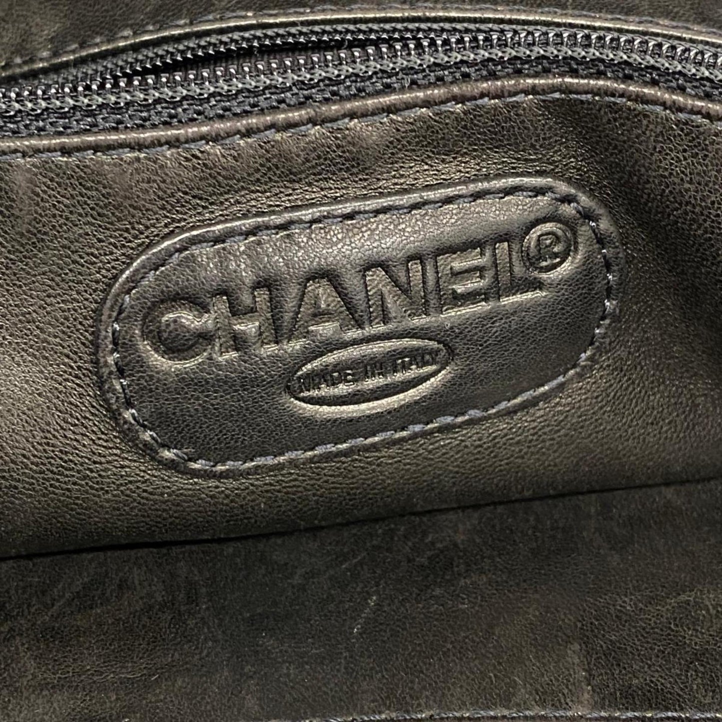Chanel Tote Bag Lapin Fur Black Women's