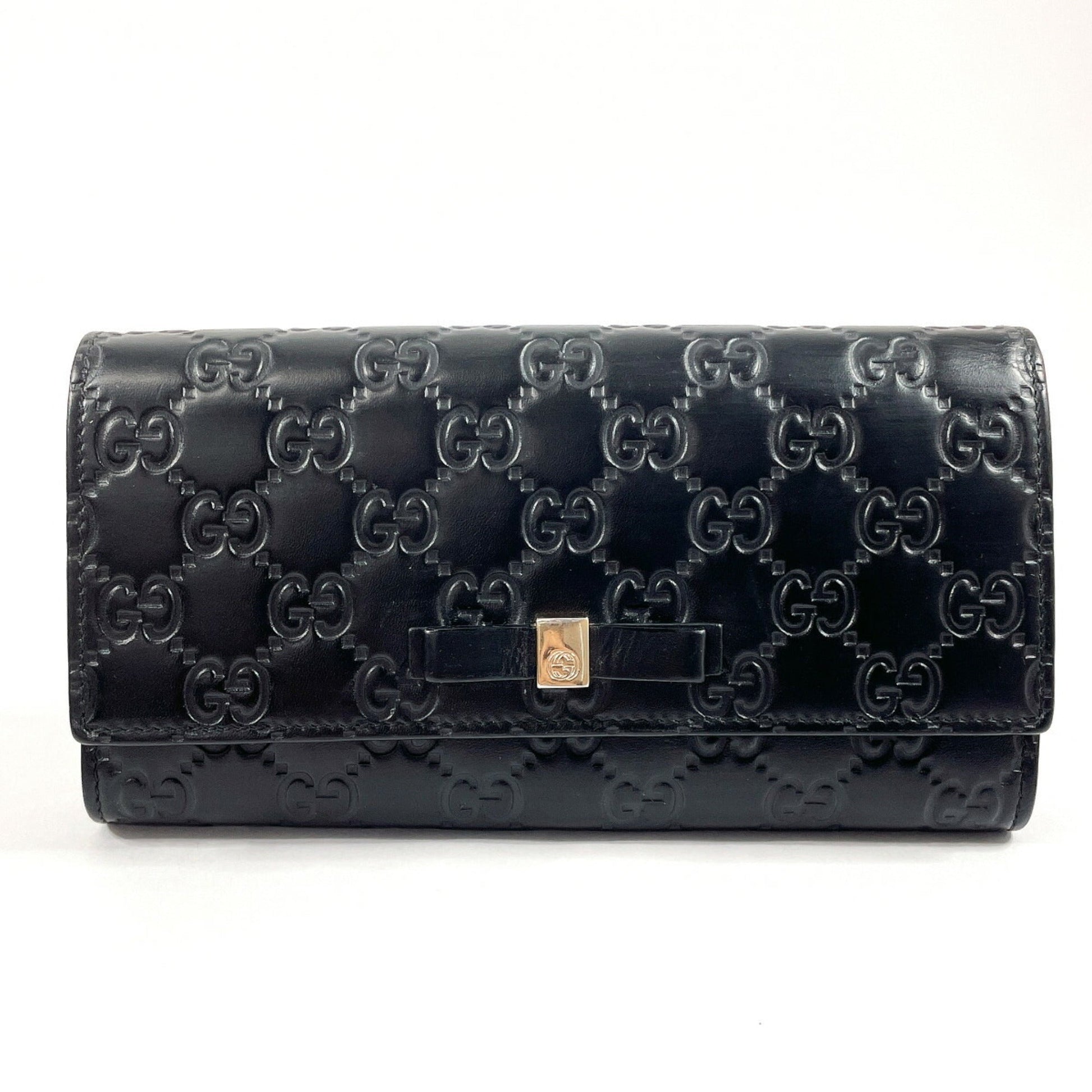Gucci Black Leather Long Wallet (Bi-Fold) ()