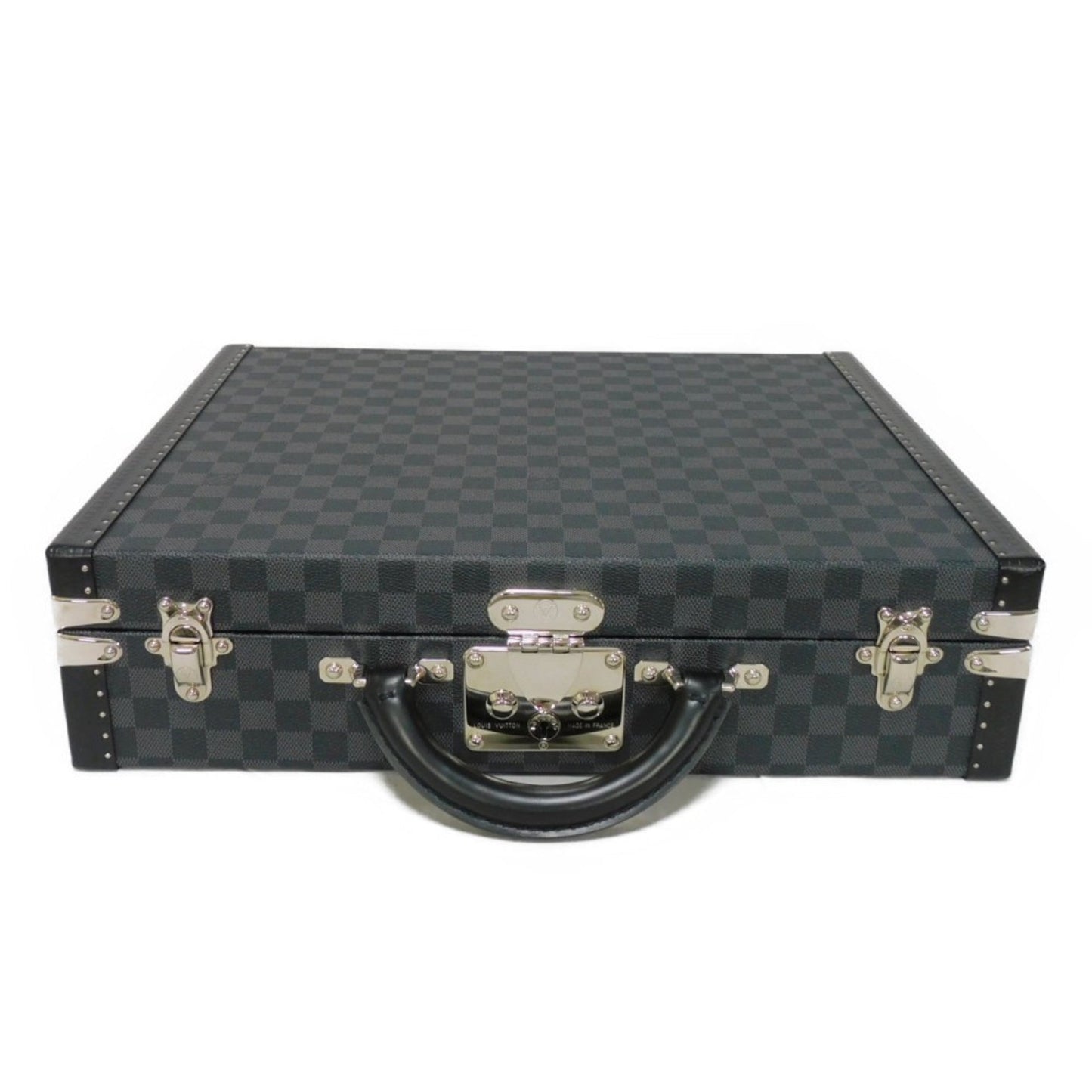 LOUIS VUITTON Trunk President Logo Black Attache Case Damier Graphite Noir N48190 Men's Bag