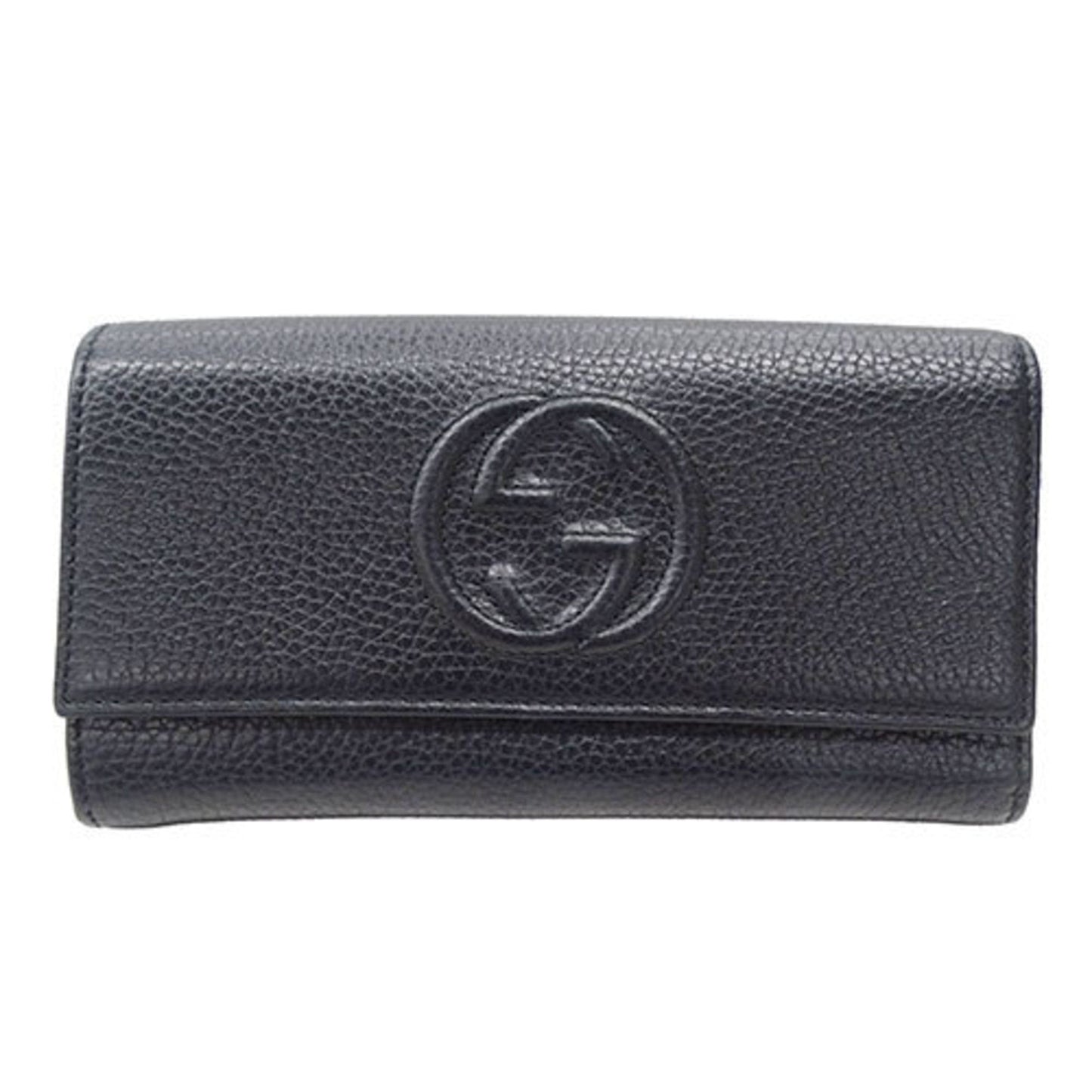 Gucci Black Leather Long Wallet (Bi-Fold)