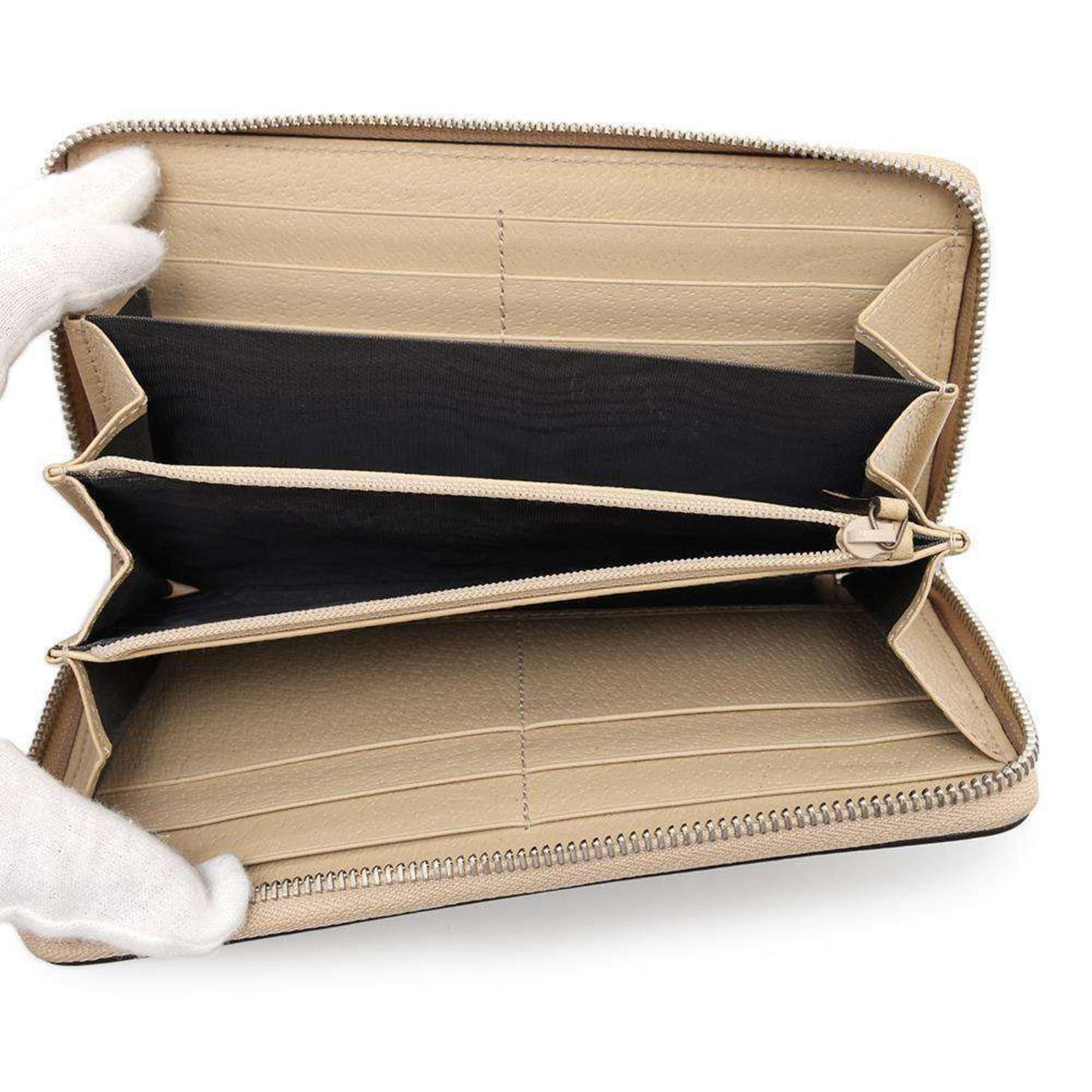 Gucci Gray Nylon Leather Long Wallet (Bi-Fold)