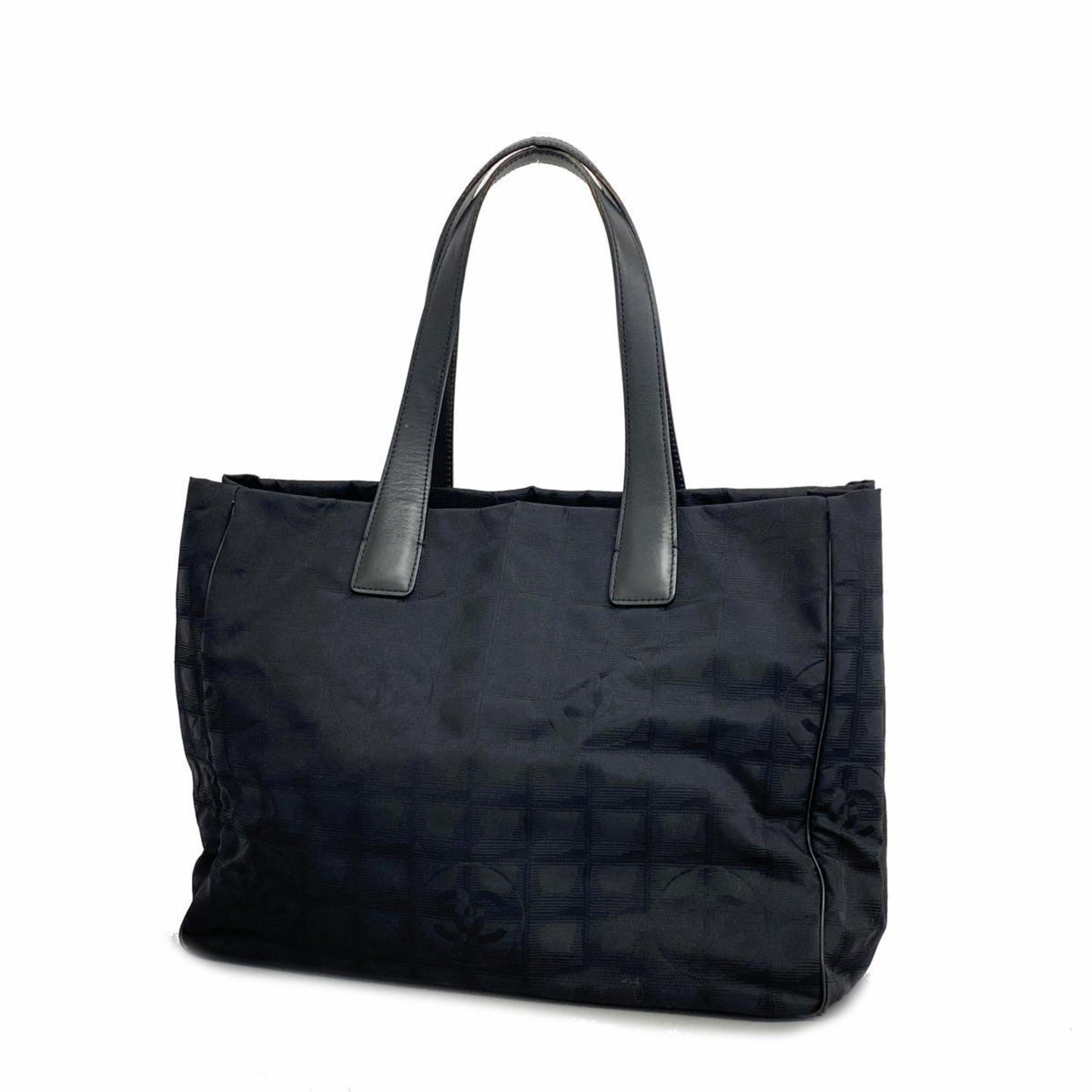 Chanel Tote Bag New Travel Nylon Black Champagne Women's
