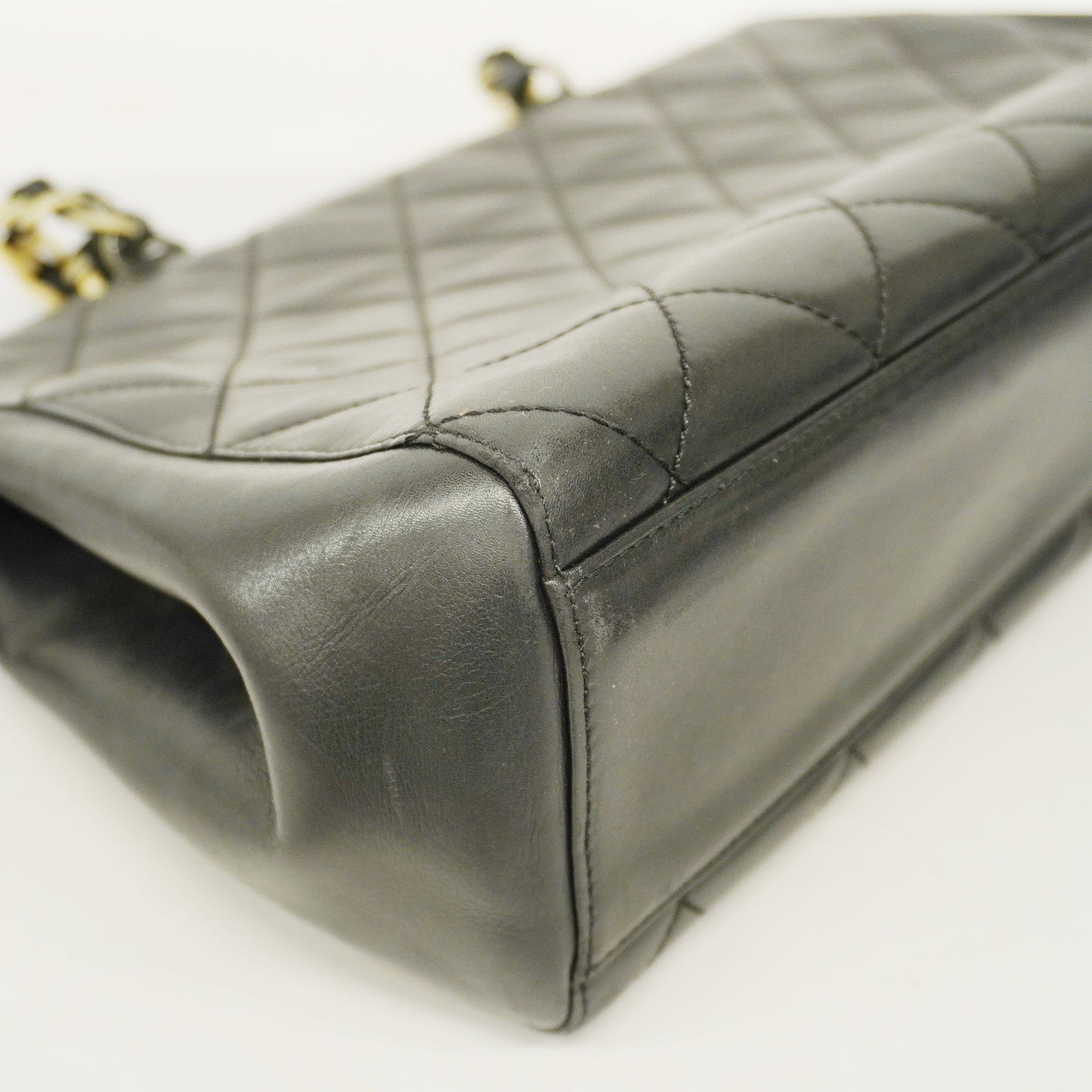 ChanelAuth  Matelasse Chain Shoulder Women's Leather Tote Bag Black