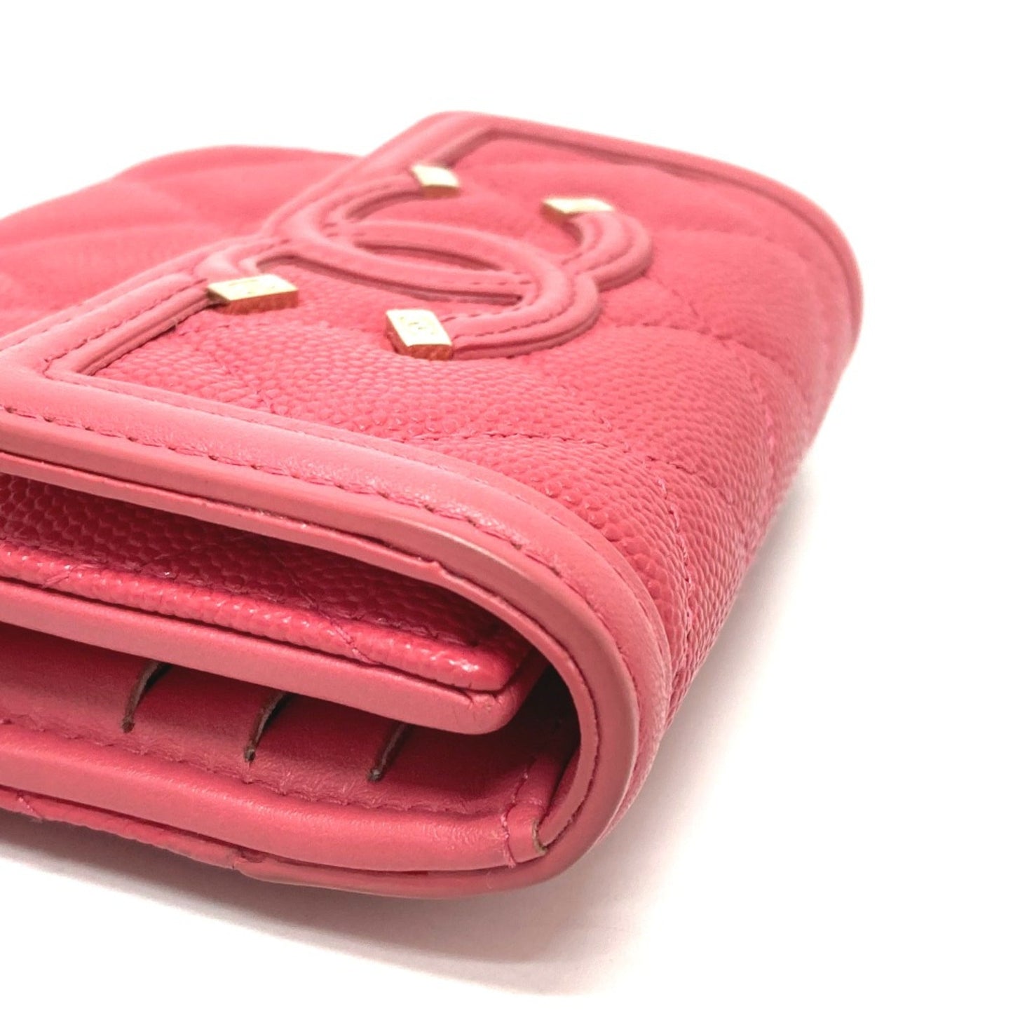 Chanel AP0375 CC filigree medium wallet Trifold wallet Pink Based