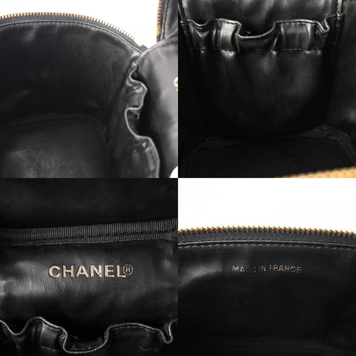CHANEL Vanity Black A01998 Women's Caviar Skin Handbag