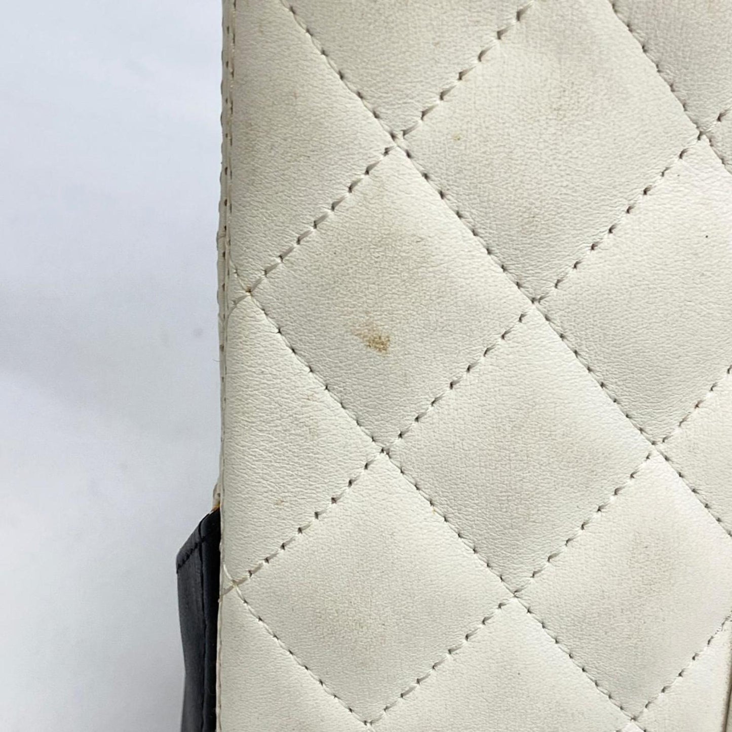 Chanel Tote Bag Cambon Lambskin White Women's