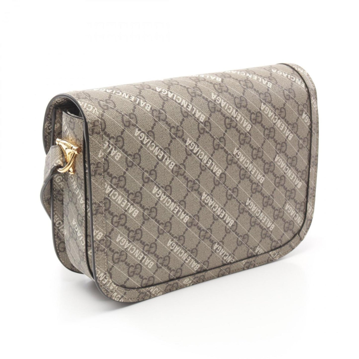 Gucci Beige Brown White Coated Canvas Shoulder Bag
