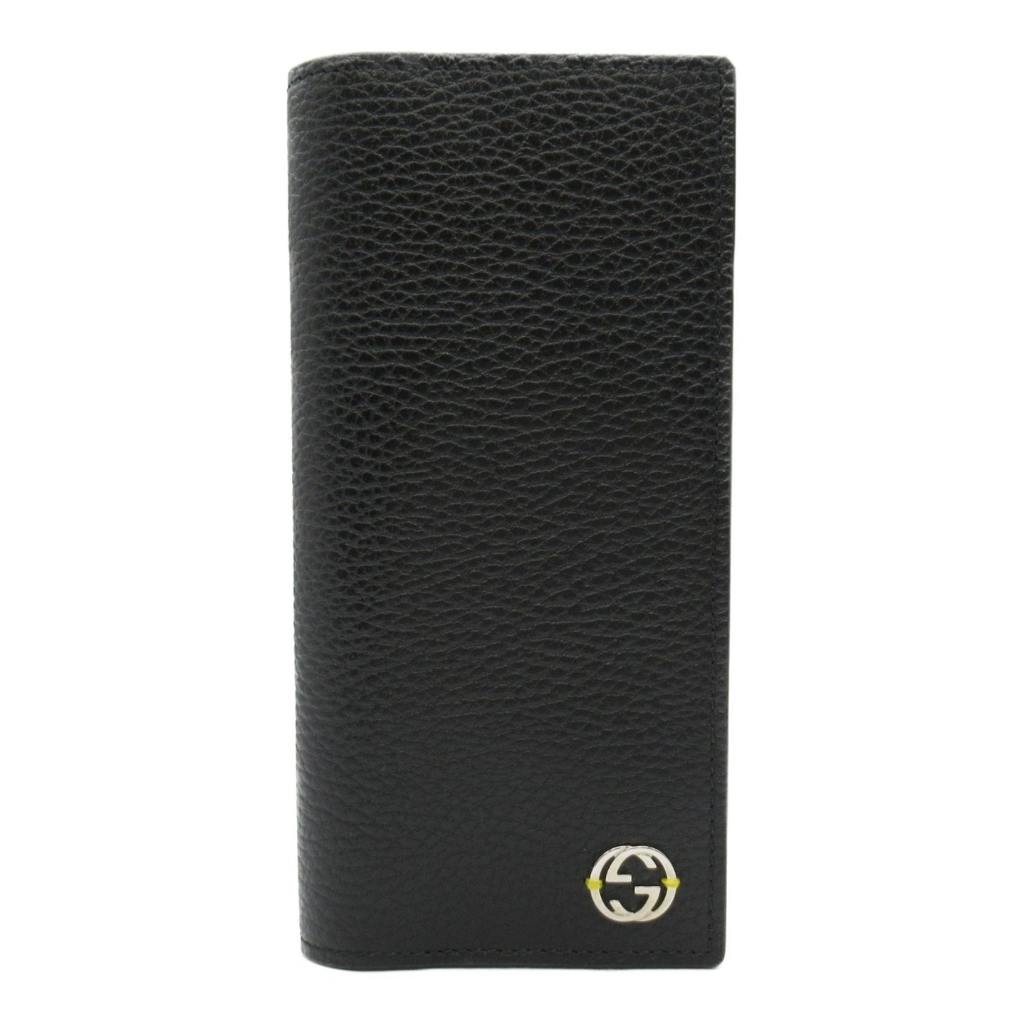 Gucci Black Yellow Leather Long Wallet (Bi-Fold)
