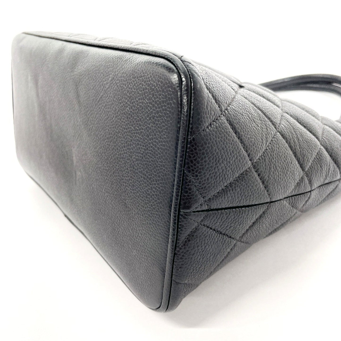 CHANEL Reprint Tote Matelasse A01804 Bag Matte Caviar Skin Black Women's