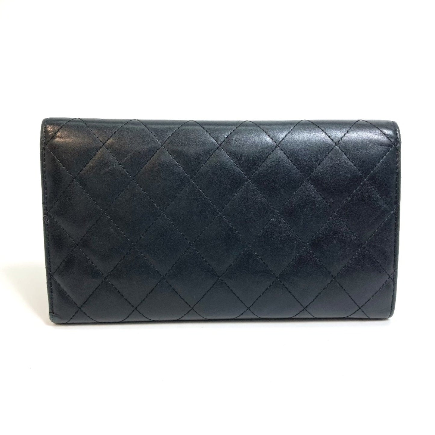 Chanel A46645 Cambon Line Trifold Long Wallet Black