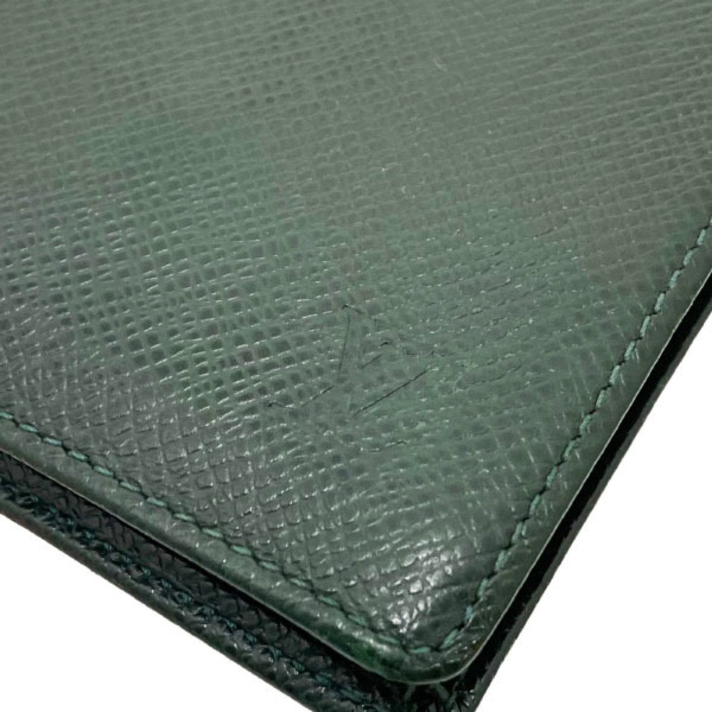 LOUIS VUITTON Wallet Taiga Portobier 3 Cult Credit Leather Epicea Green Dark M30454  Bifold Men's