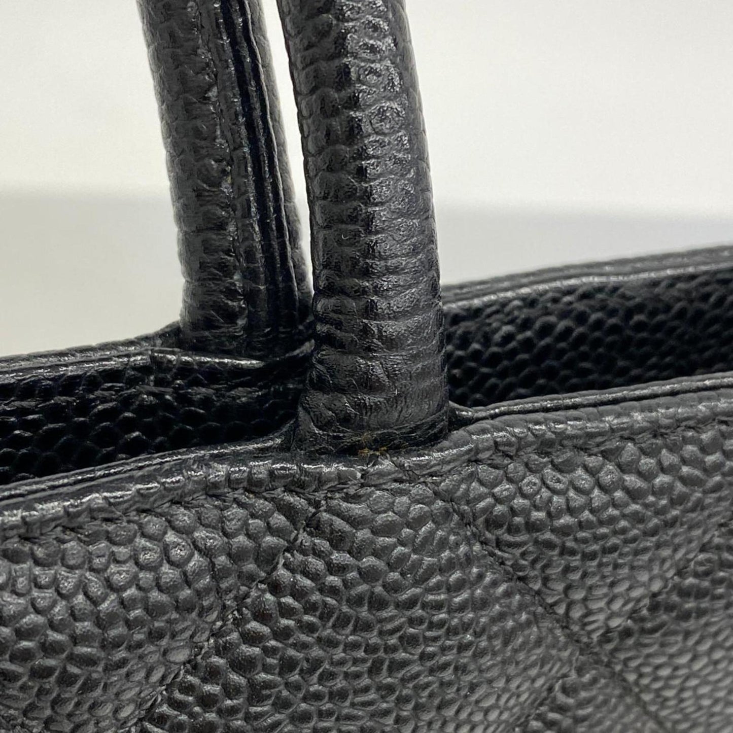 Chanel Tote Bag Reproduction Caviar Skin Black Women's