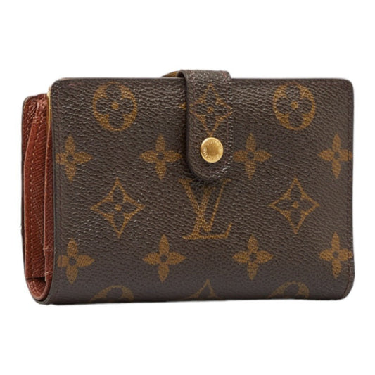 LOUIS VUITTON Monogram Viennois Bifold Wallet M61663 Brown PVC Leather Women's