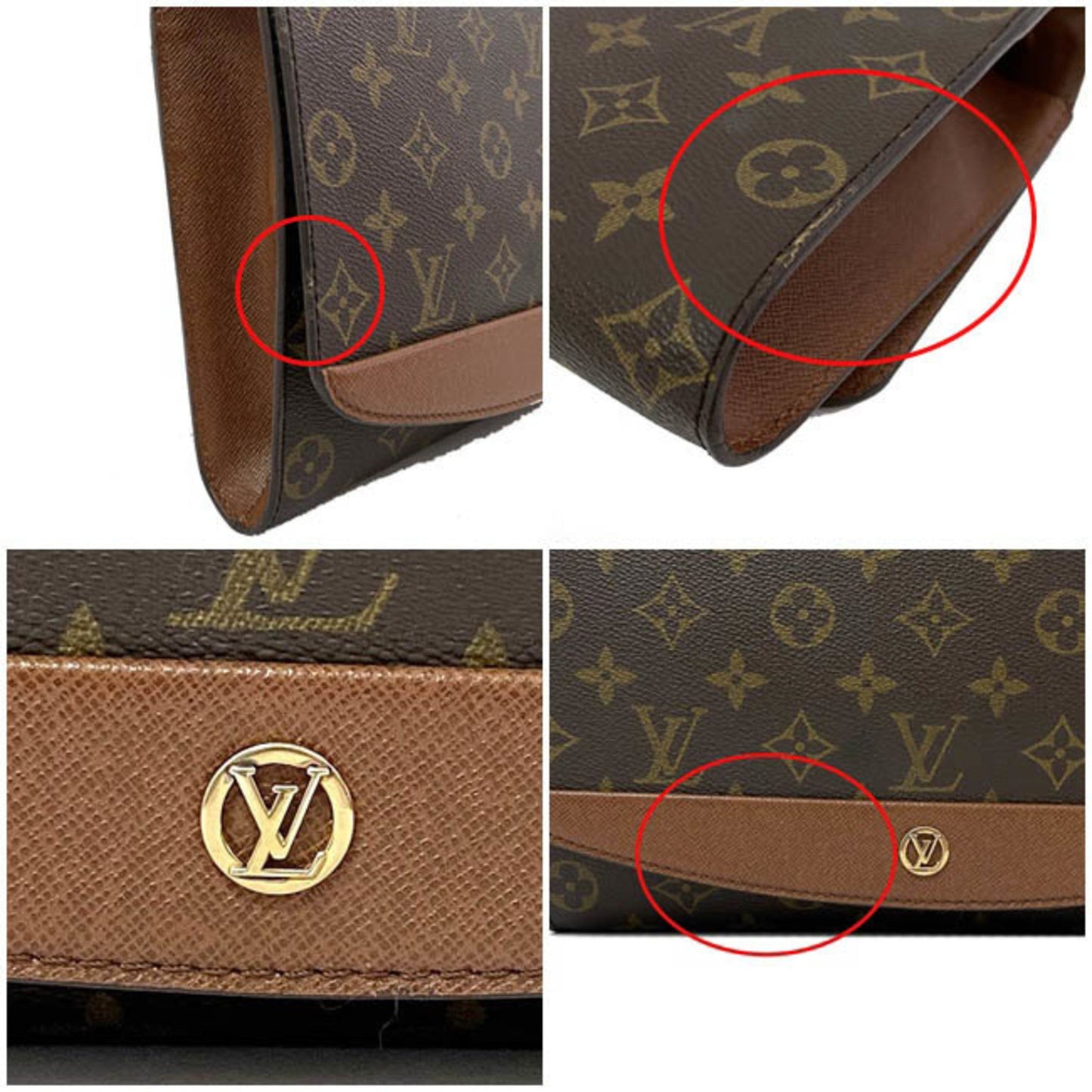 Louis Vuitton Shoulder Bag Bordeaux Brown Monogram M51797 A20892 LOUIS VUITTON Circle Clutch Ladies