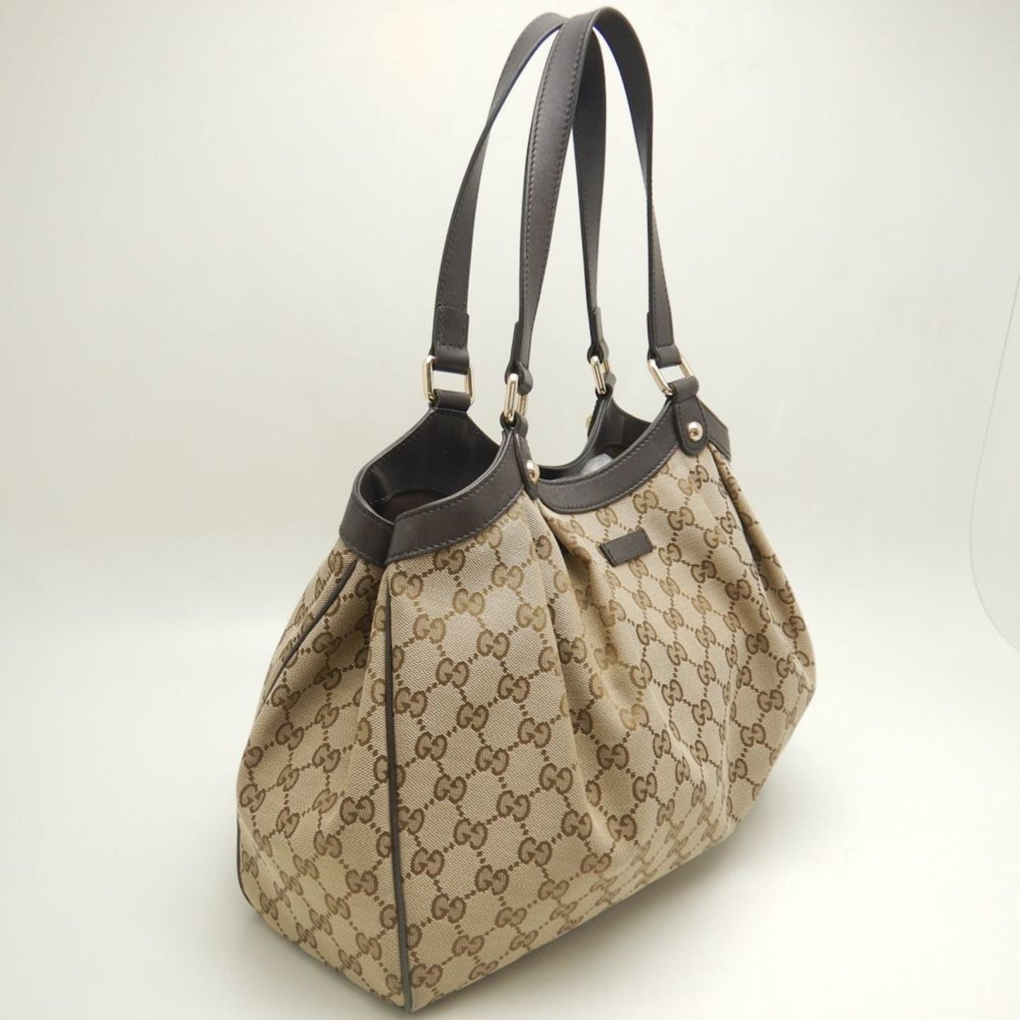 Gucci Beige Gg Canvas Tote Bag