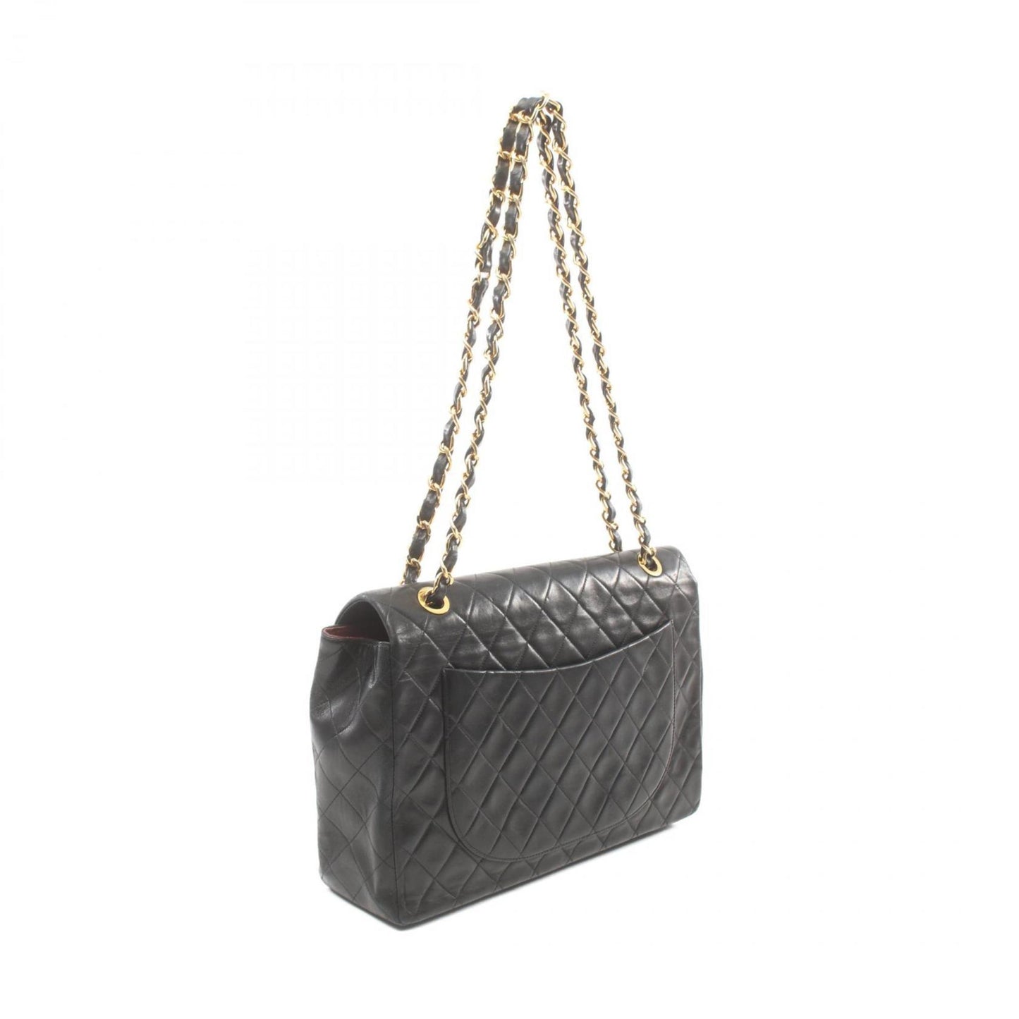 CHANEL Deca Matelasse 34 Shoulder Bag, Lambskin, Women's, Black