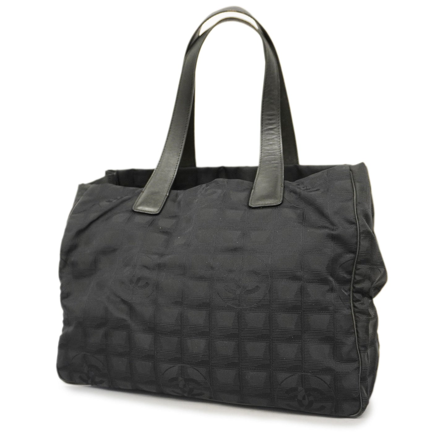 ChanelAuth  New Travel Line Women's Nylon Tote Bag Black