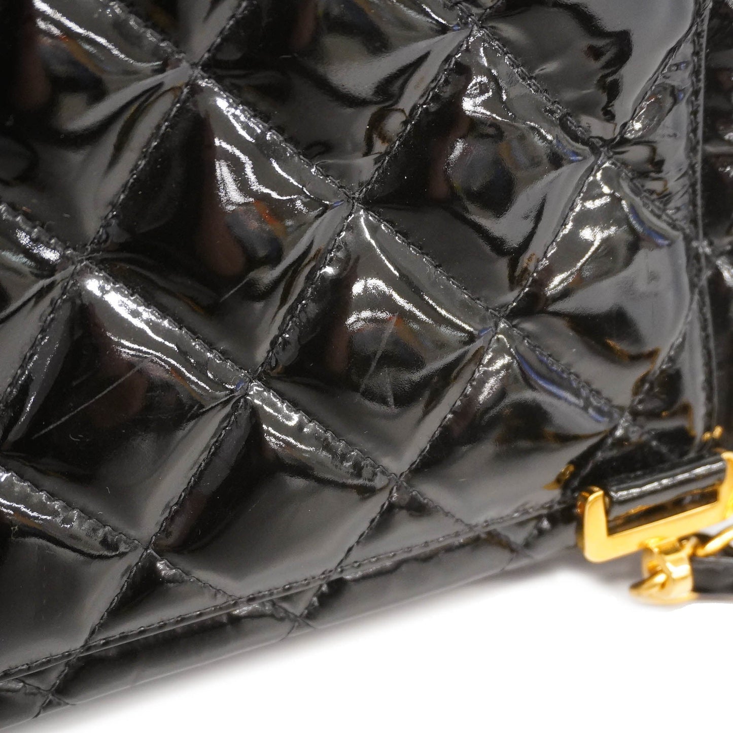 ChanelAuth  Matelasse Rucksack Chain Shoulder Women's Patent Leather Backpack