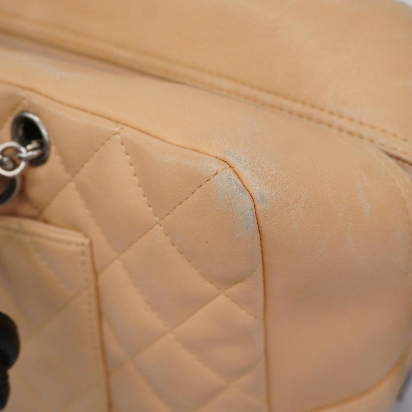 Chanel Shoulder Bag Cambon Lambskin Black Beige Women's