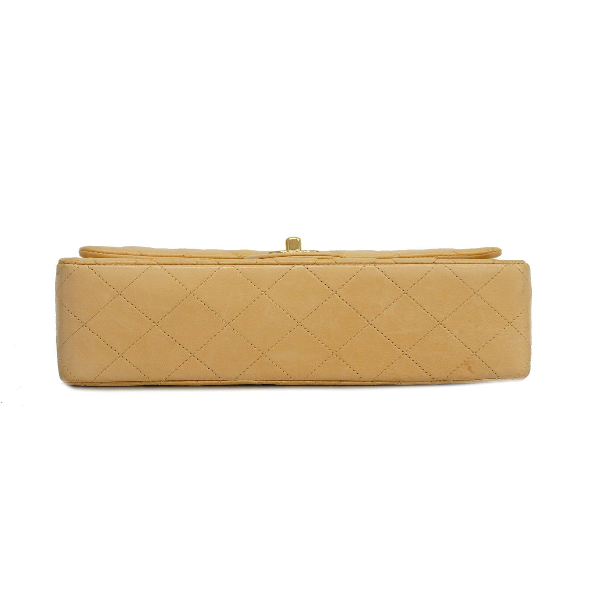 ChanelAuth  Matelasse W Flap W Chain Lambskin Women's Leather Shoulder Bag Beige