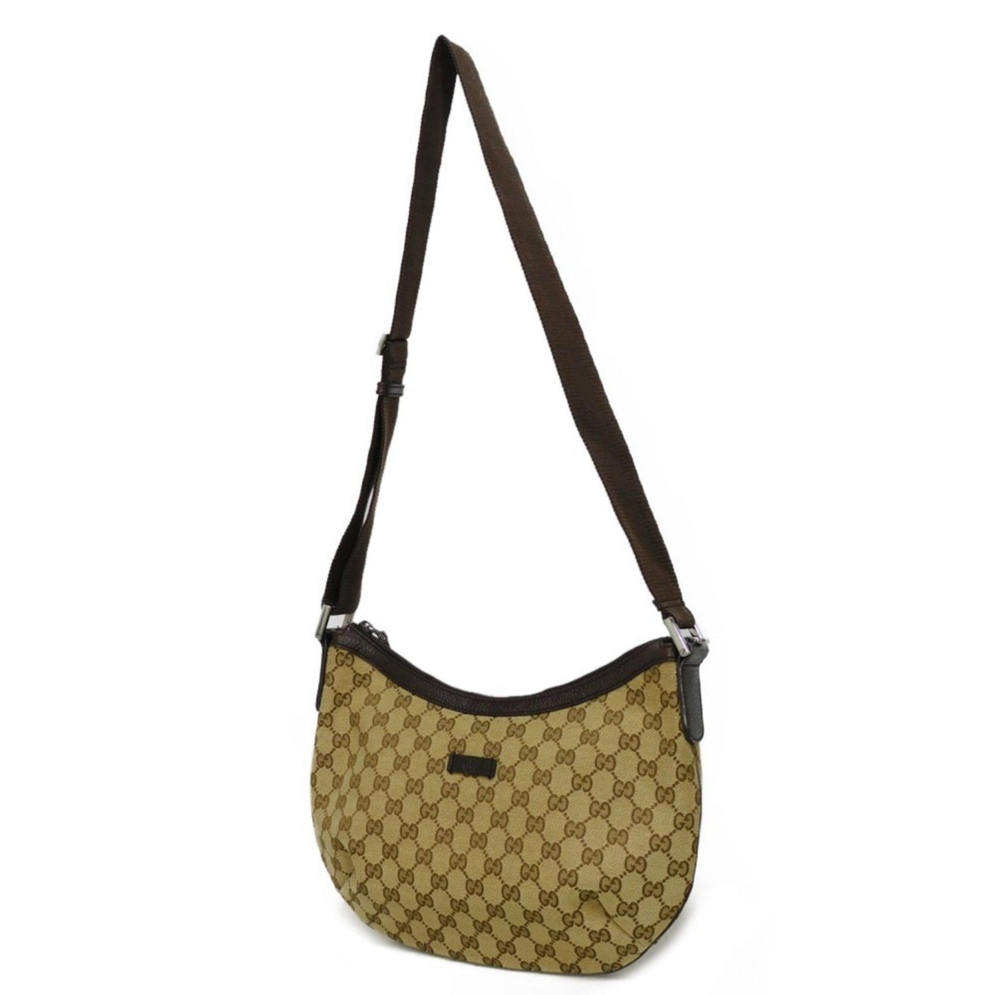 Gucci Gg Canvas Beige Gg Canvas Leather Messenger Bag Shoulder Bag