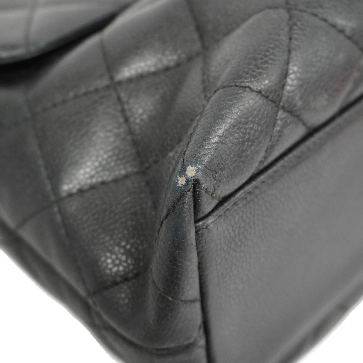 ChanelAuth  Matelasse HandBag Women's Caviar Leather Black