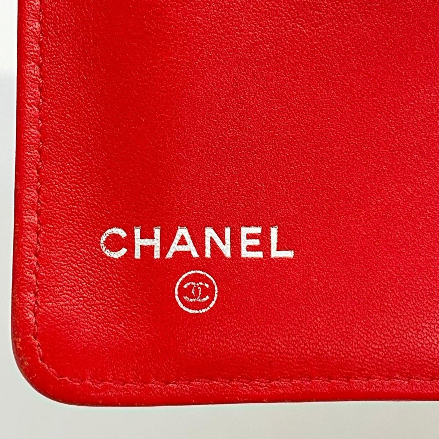 Chanel Long Wallet Caviar Skin Red Women's