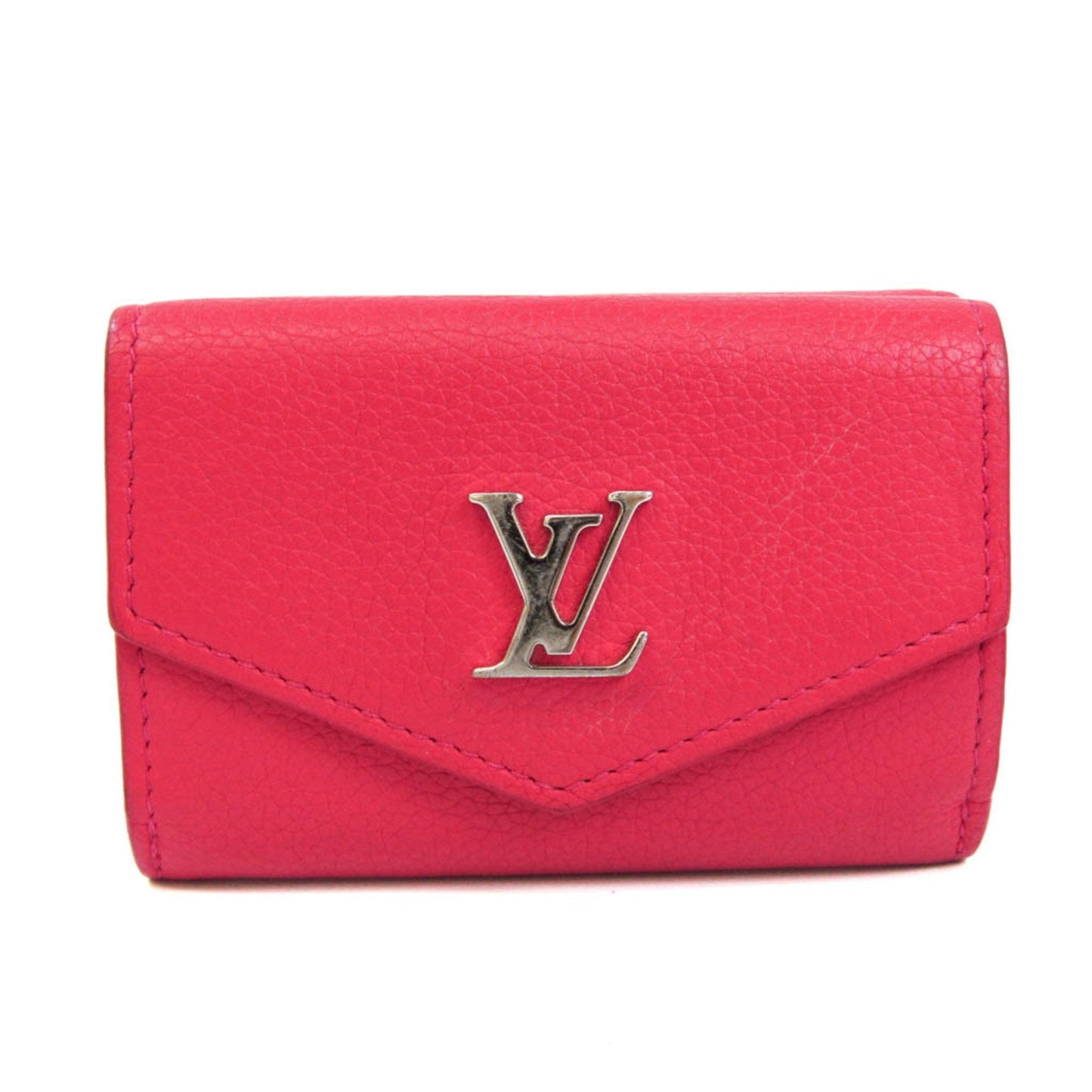 LOUIS VUITTON Portefeuille Lock Mini M67858 Women's Calf Leather Wallet [tri-fold] Hot Pink