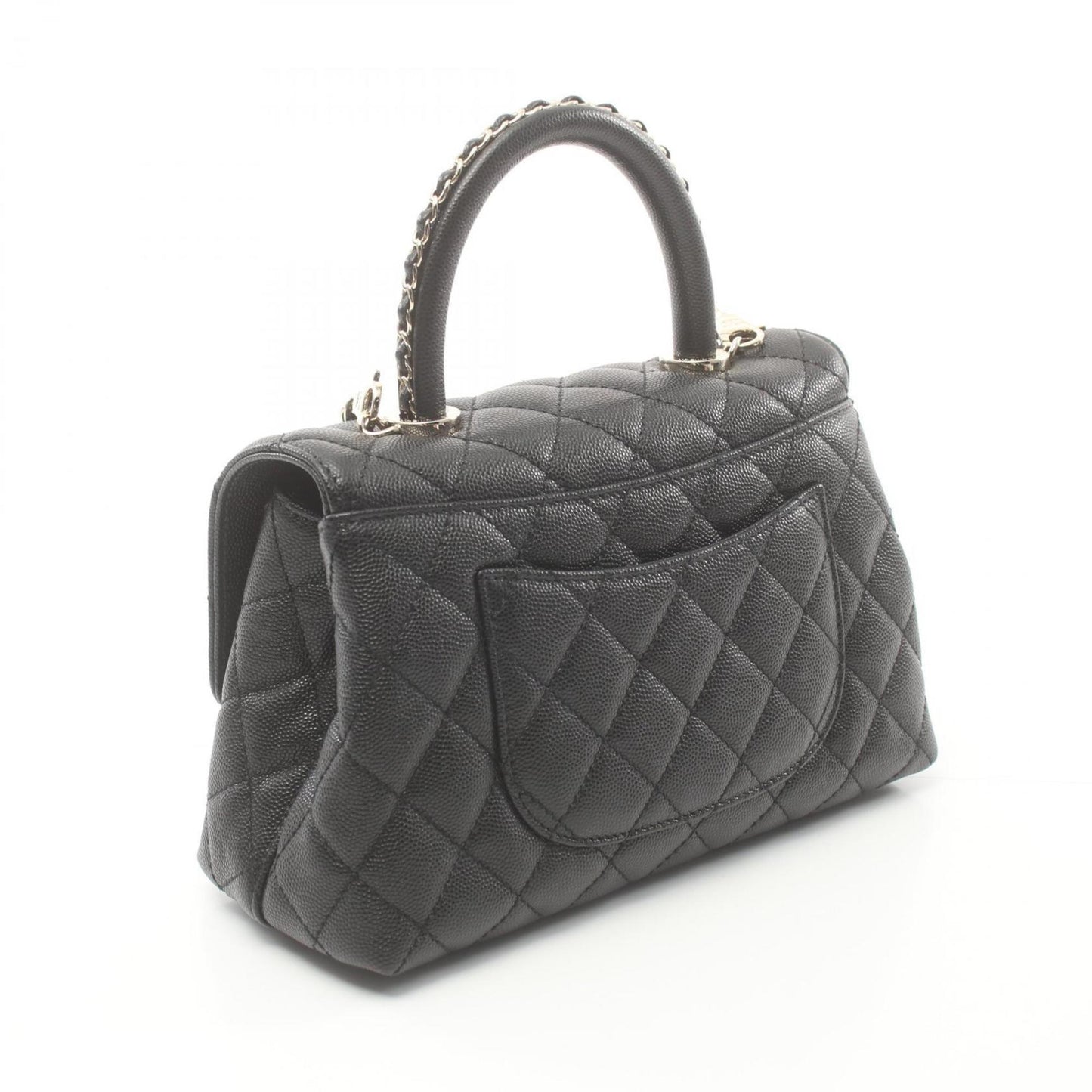 CHANEL Flap Matelasse Handbag Bag Caviar Skin Women's Black A92990