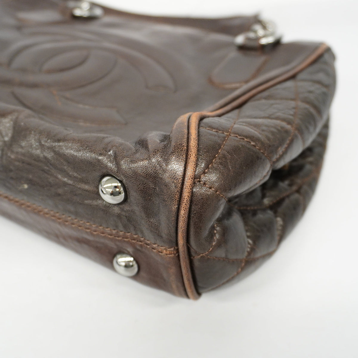 ChanelAuth  Women's Leather Shoulder Bag Brown