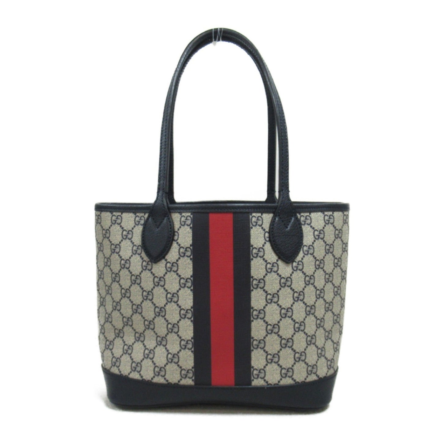 Gucci Gg Canvas Beige Black Gg Canvas Leather Tote Bag