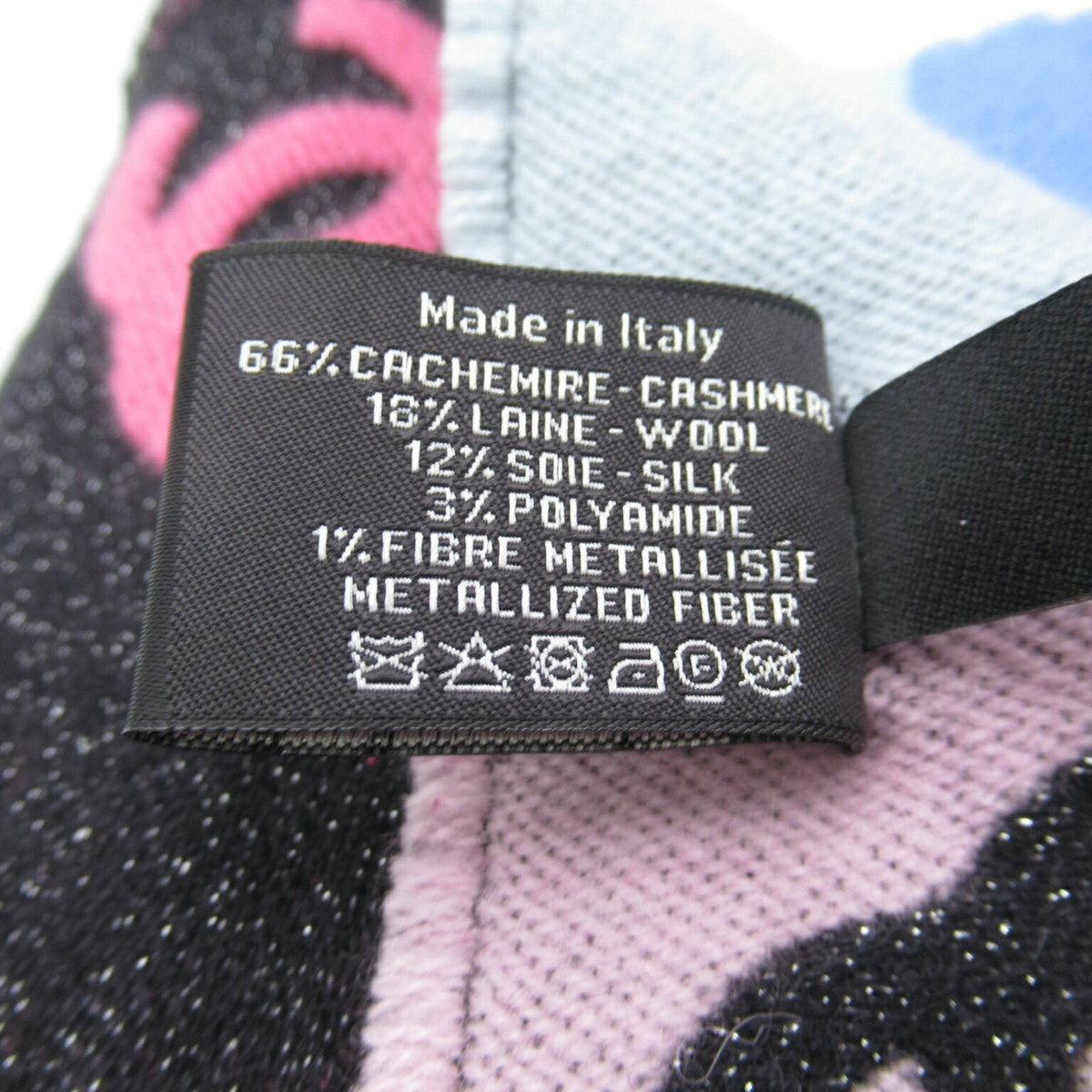 CHANEL Scarf Cashmere Women's Black