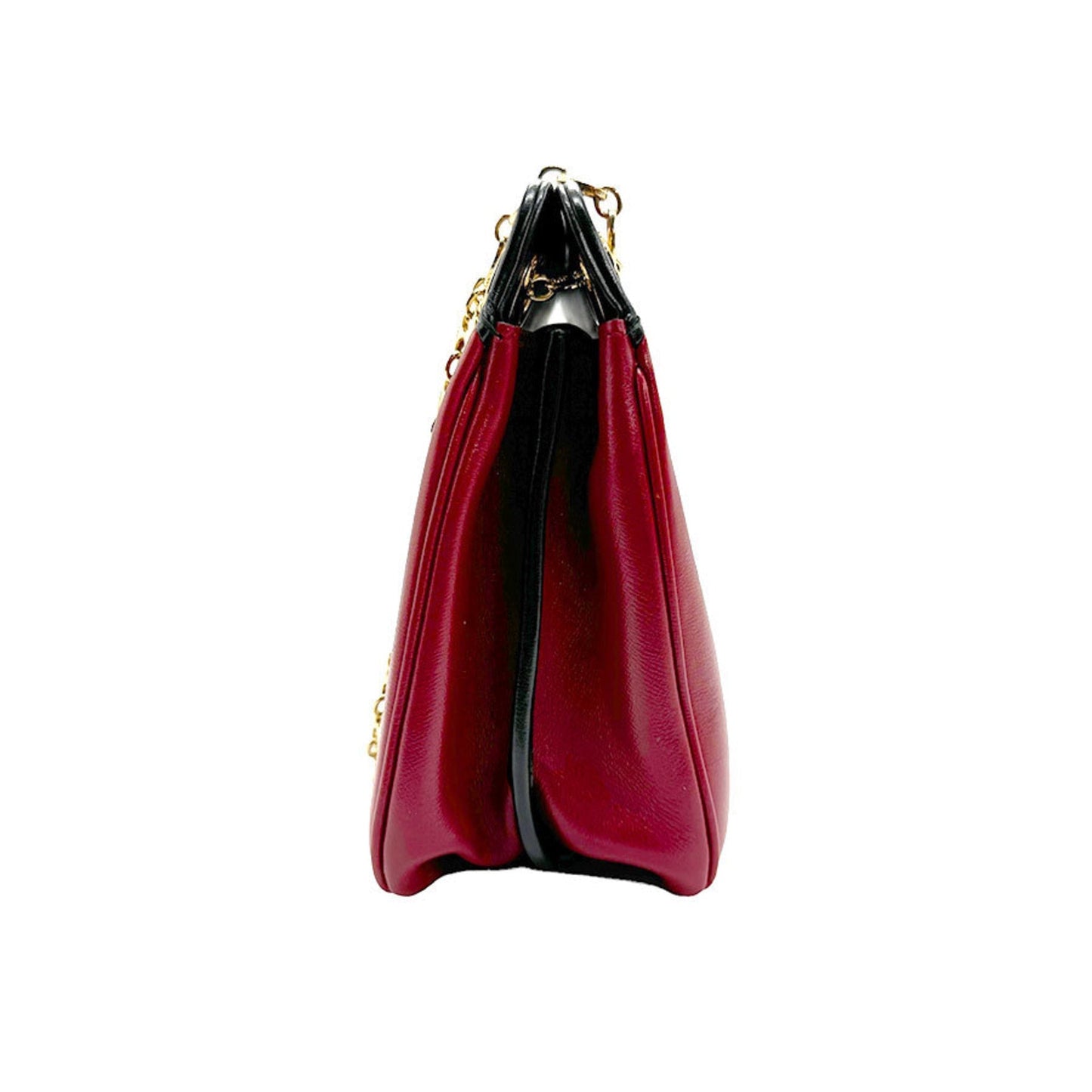 Gucci Black Red Color Leather Shoulder Bag