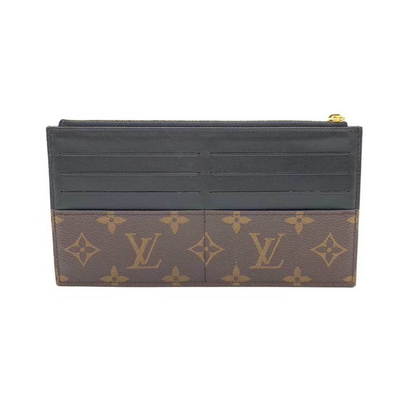 LOUIS VUITTON Wallet Perth Brown x Black Long Card Holder Square Ladies Monogram Leather M80348 LOUISVUITTON