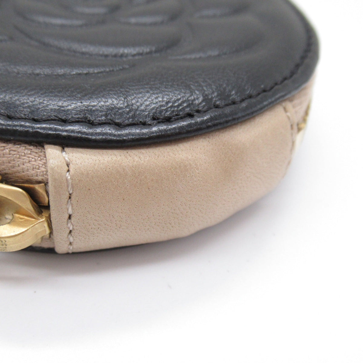 CHANEL Pouch Black Beige Lambskin (sheep leather)