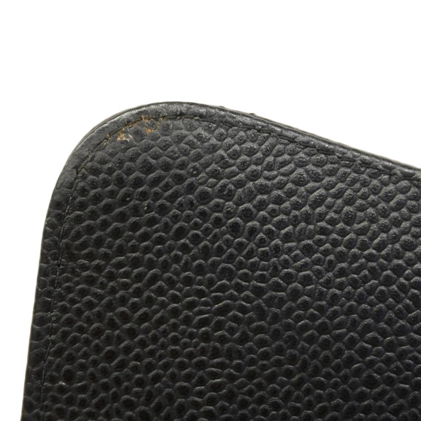 Chanel Shoulder Bag Matelasse Deca W Flap Chain Caviar Skin Black Women's
